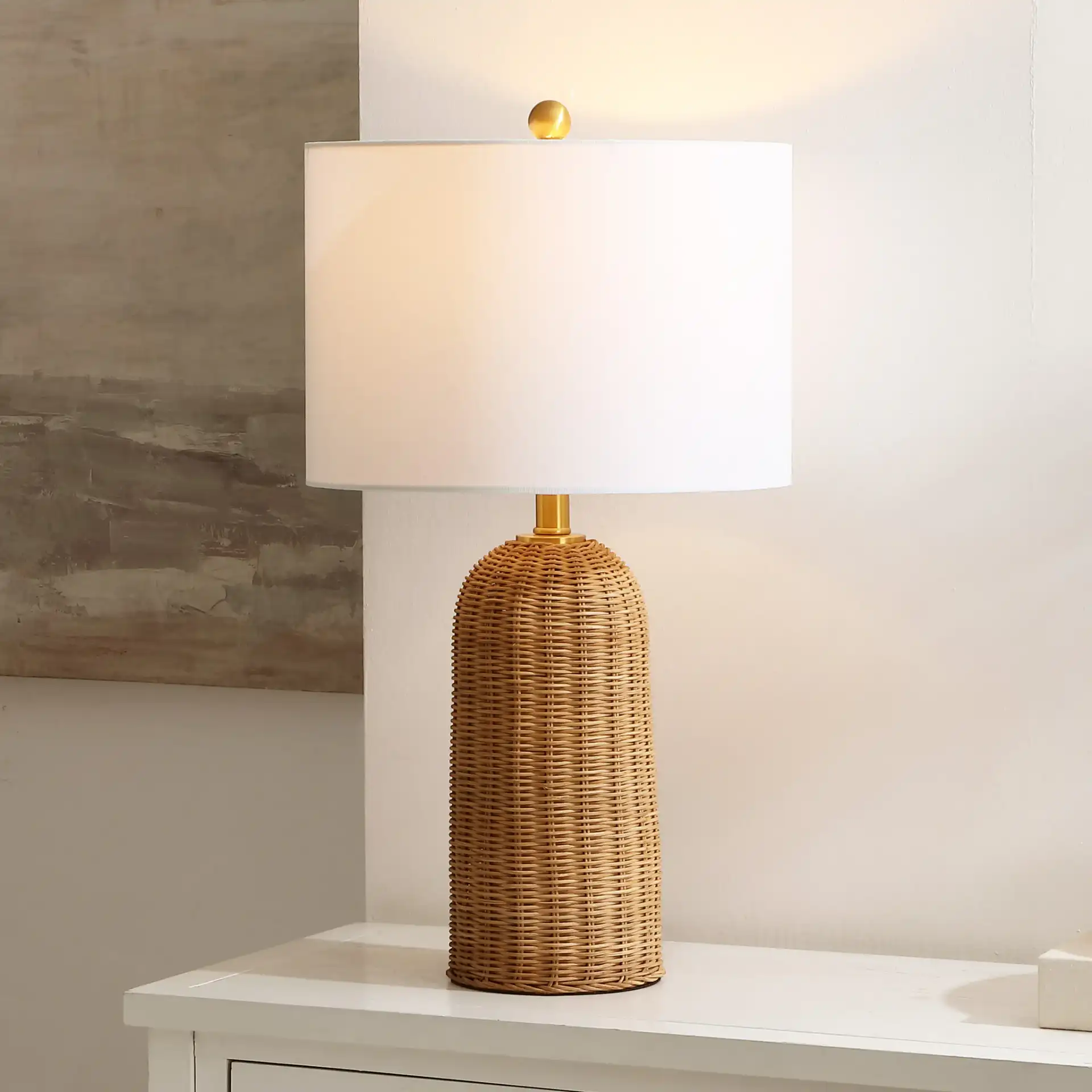 Anto Table Lamp in Natural / Brass in a styled room