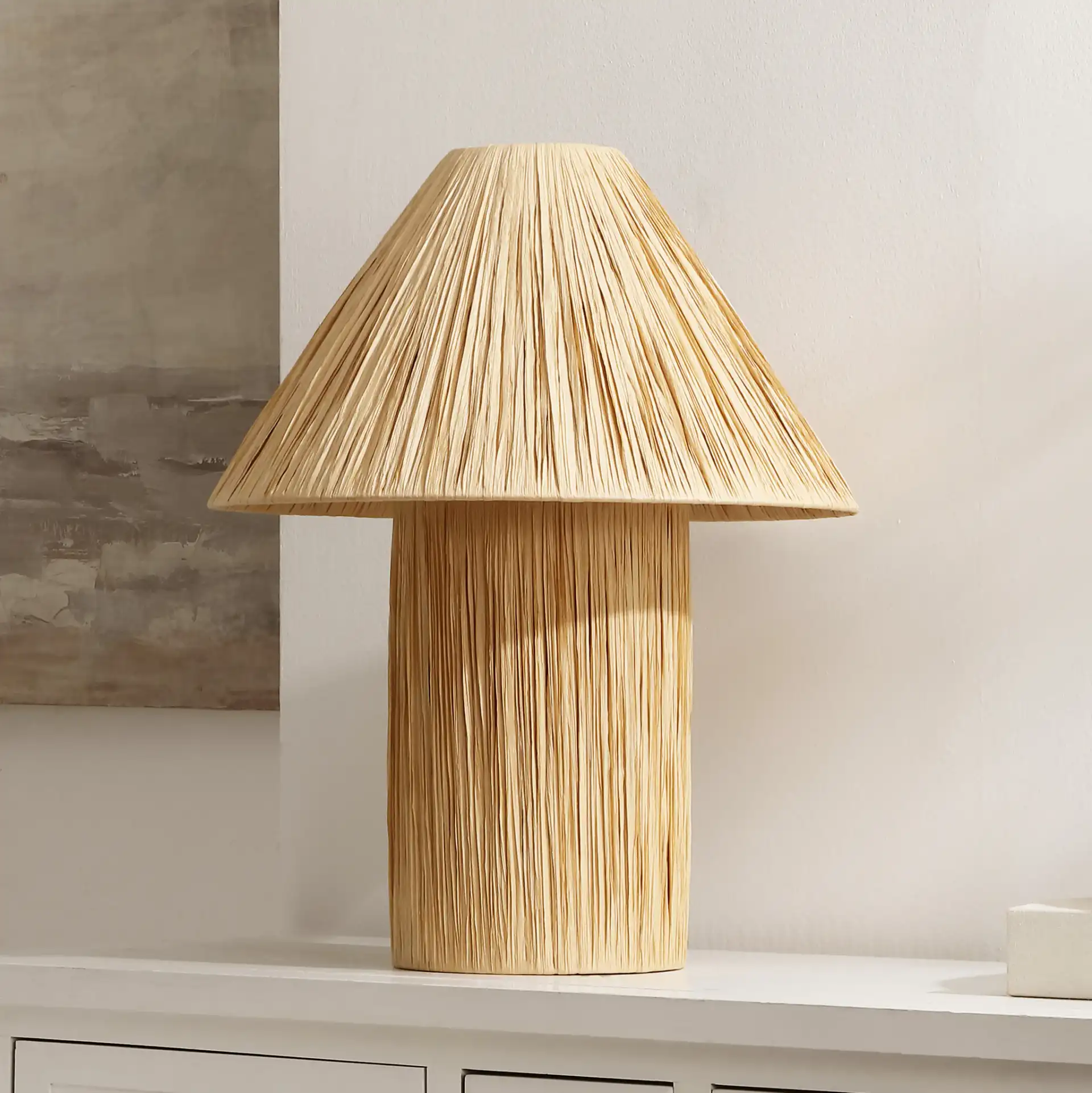 Cassie Table Lamp in Natural in a styled room
