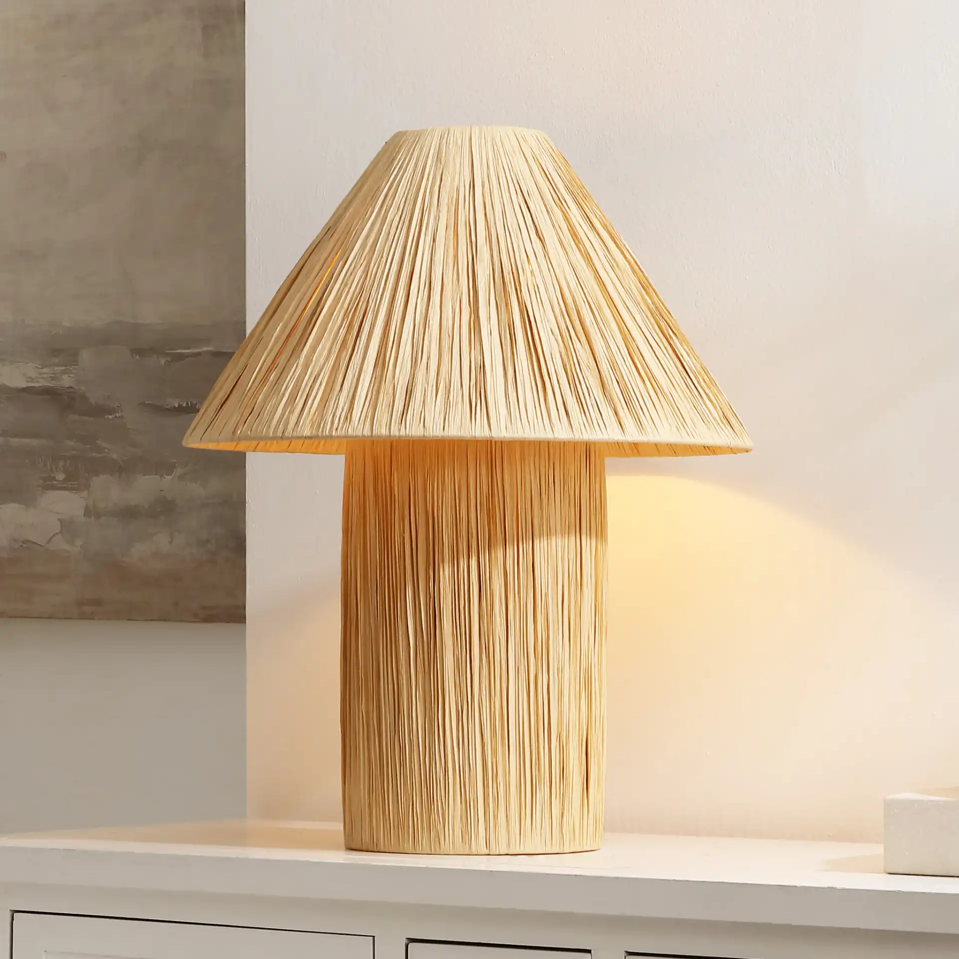 Cassie Table Lamp in Natural in a styled room