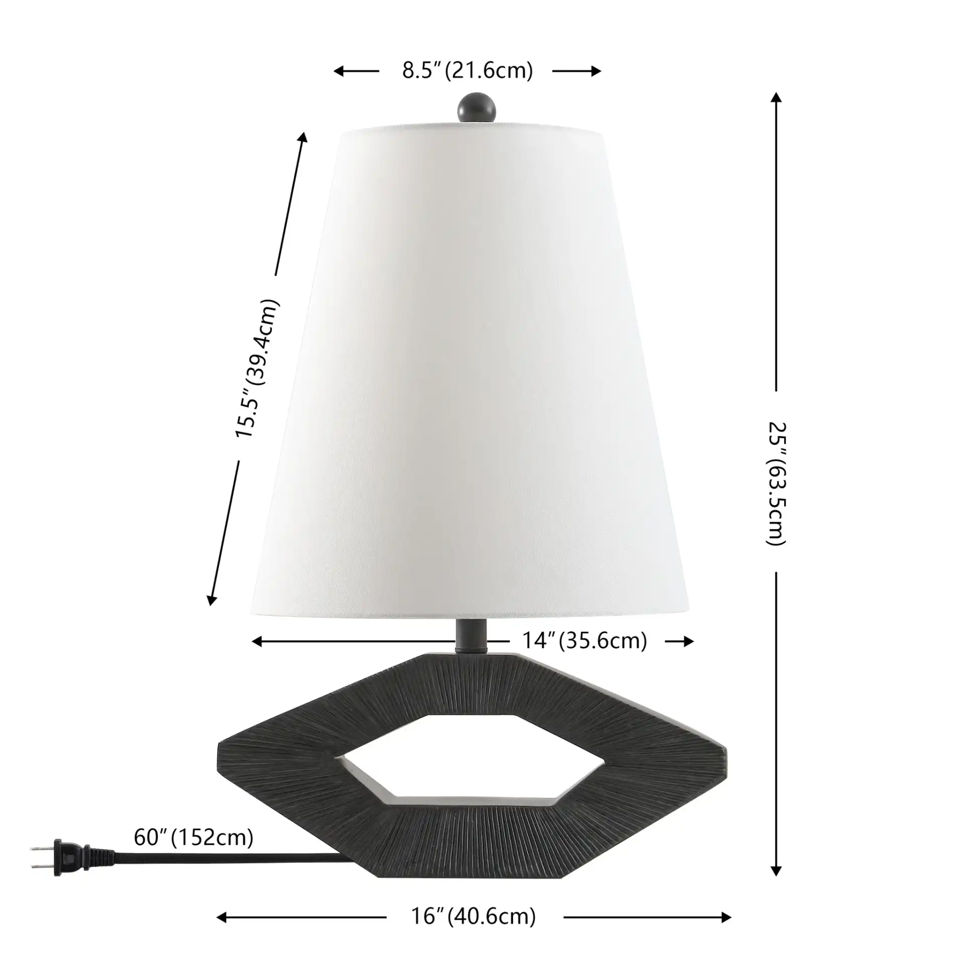 Praia Table Lamp in Black, detail view