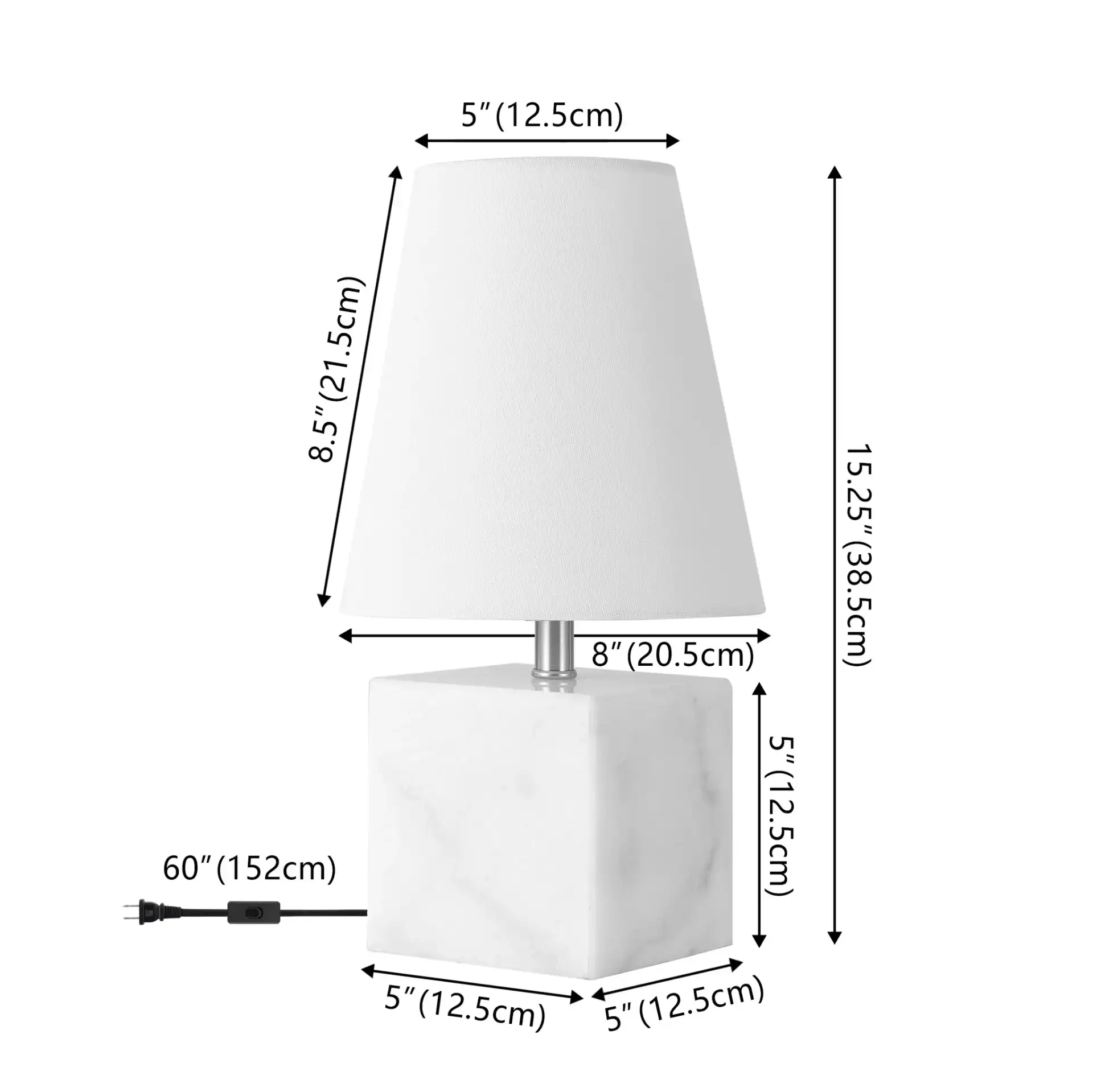 Lou Table Lamp in White / Nickel, detail view