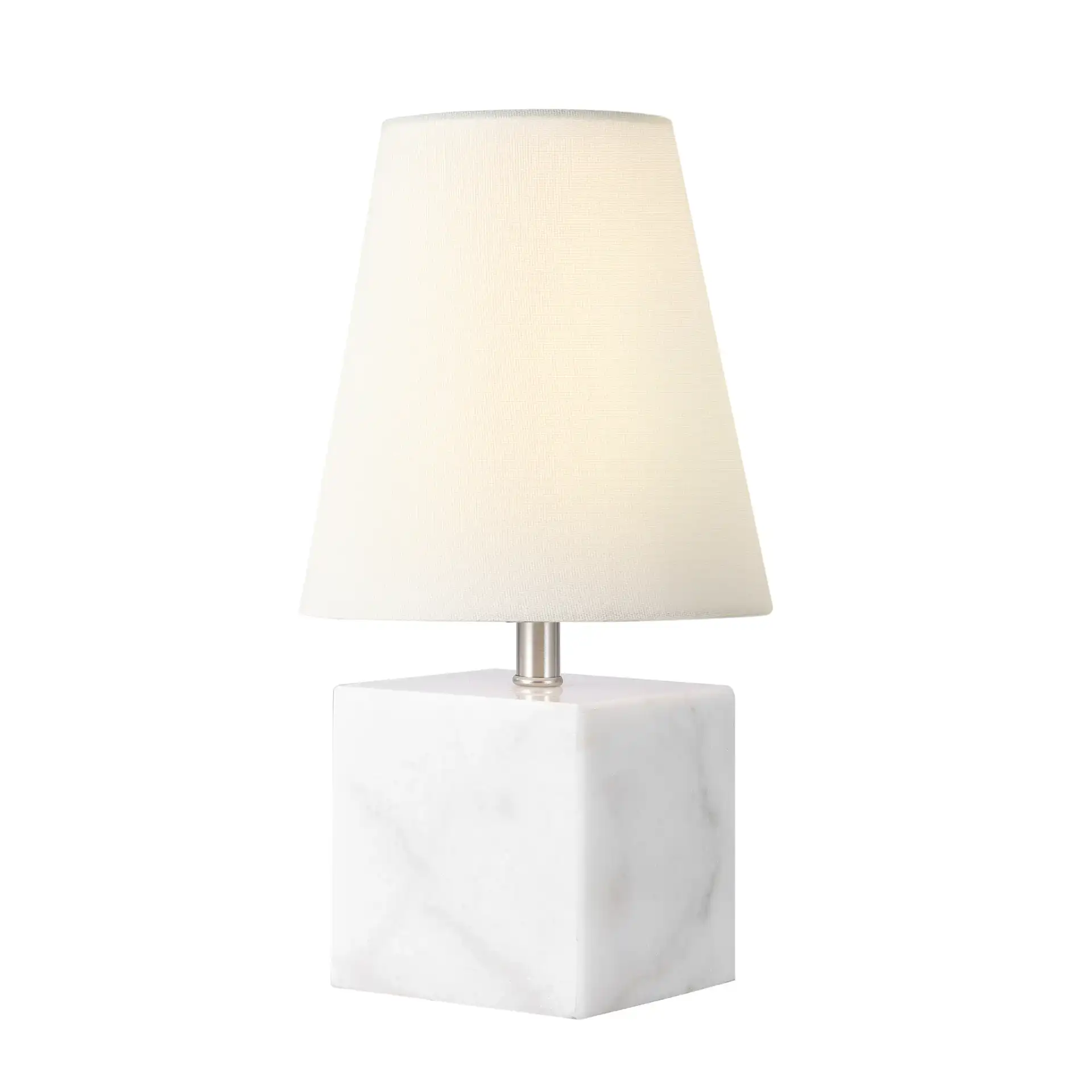 Lou Table Lamp in White / Nickel