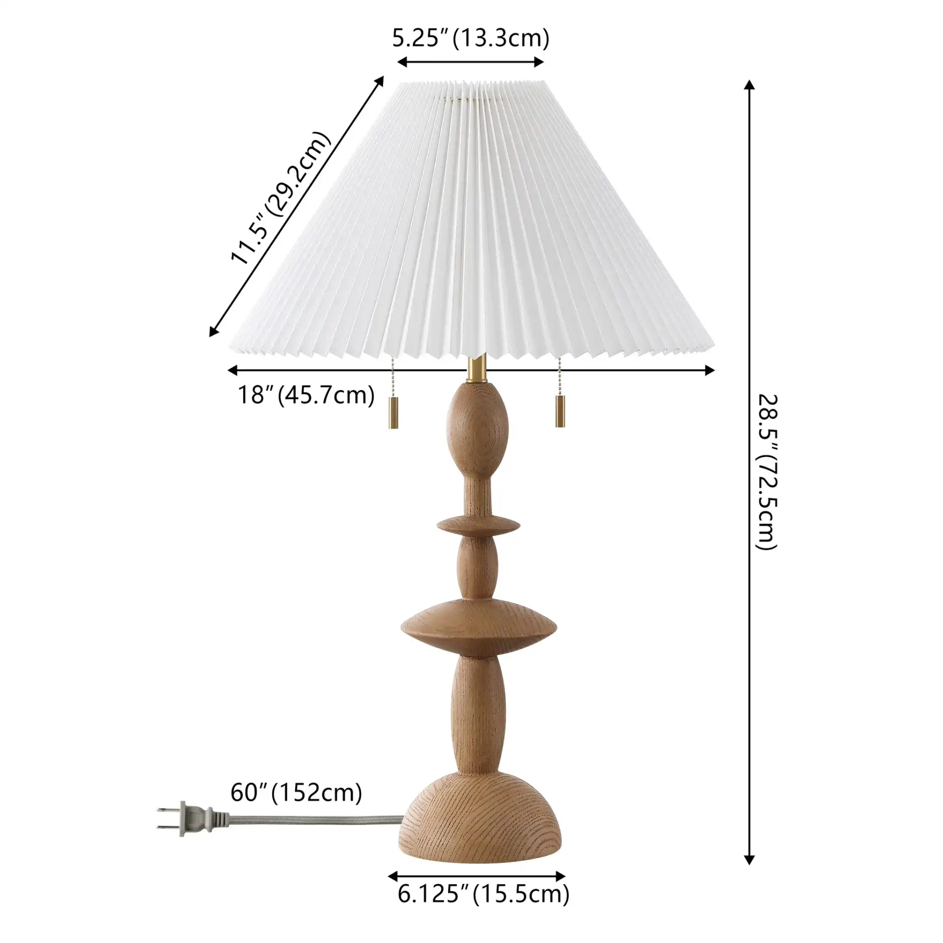 Mensy Table Lamp in Natural, detail view