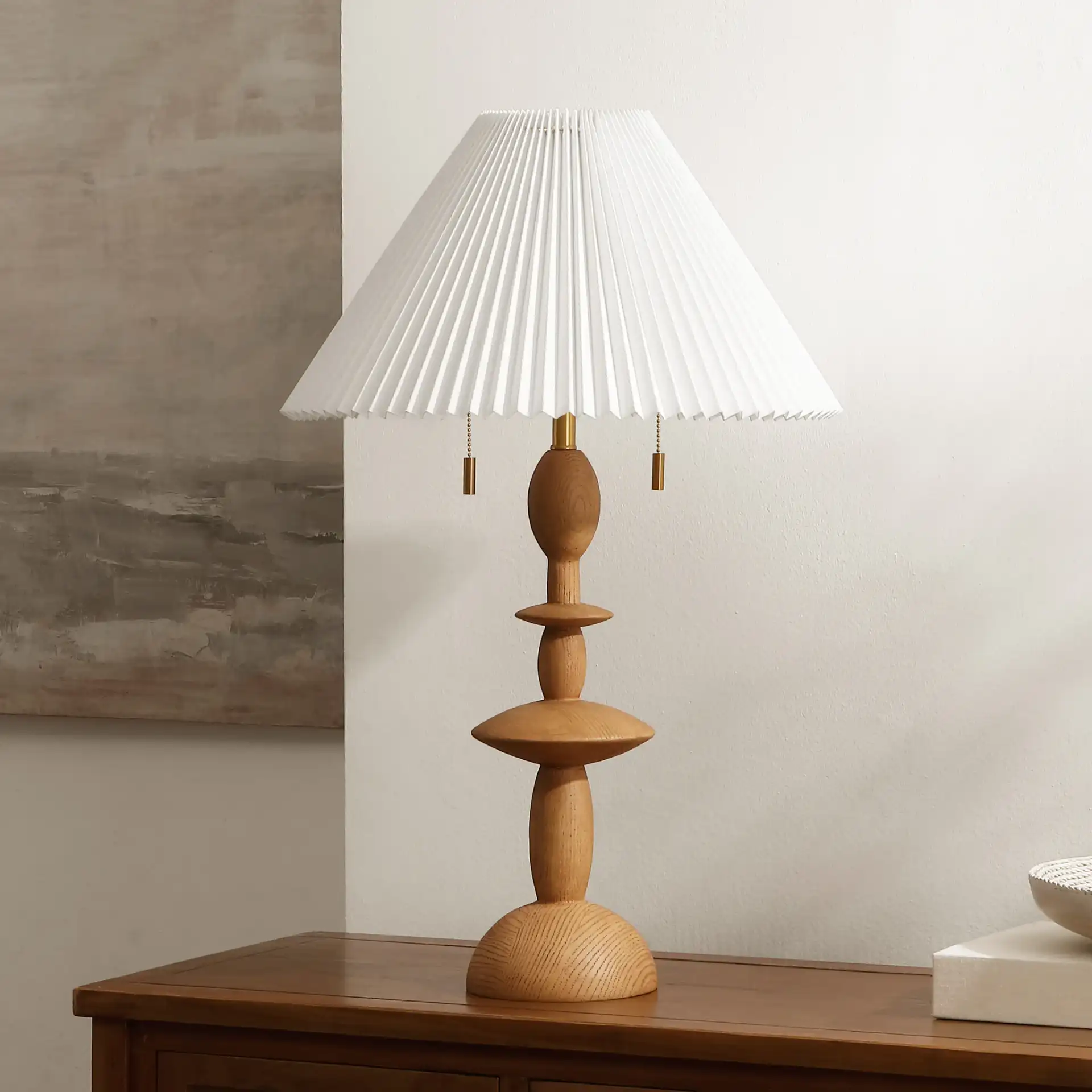 Mensy Table Lamp in Natural in a styled room