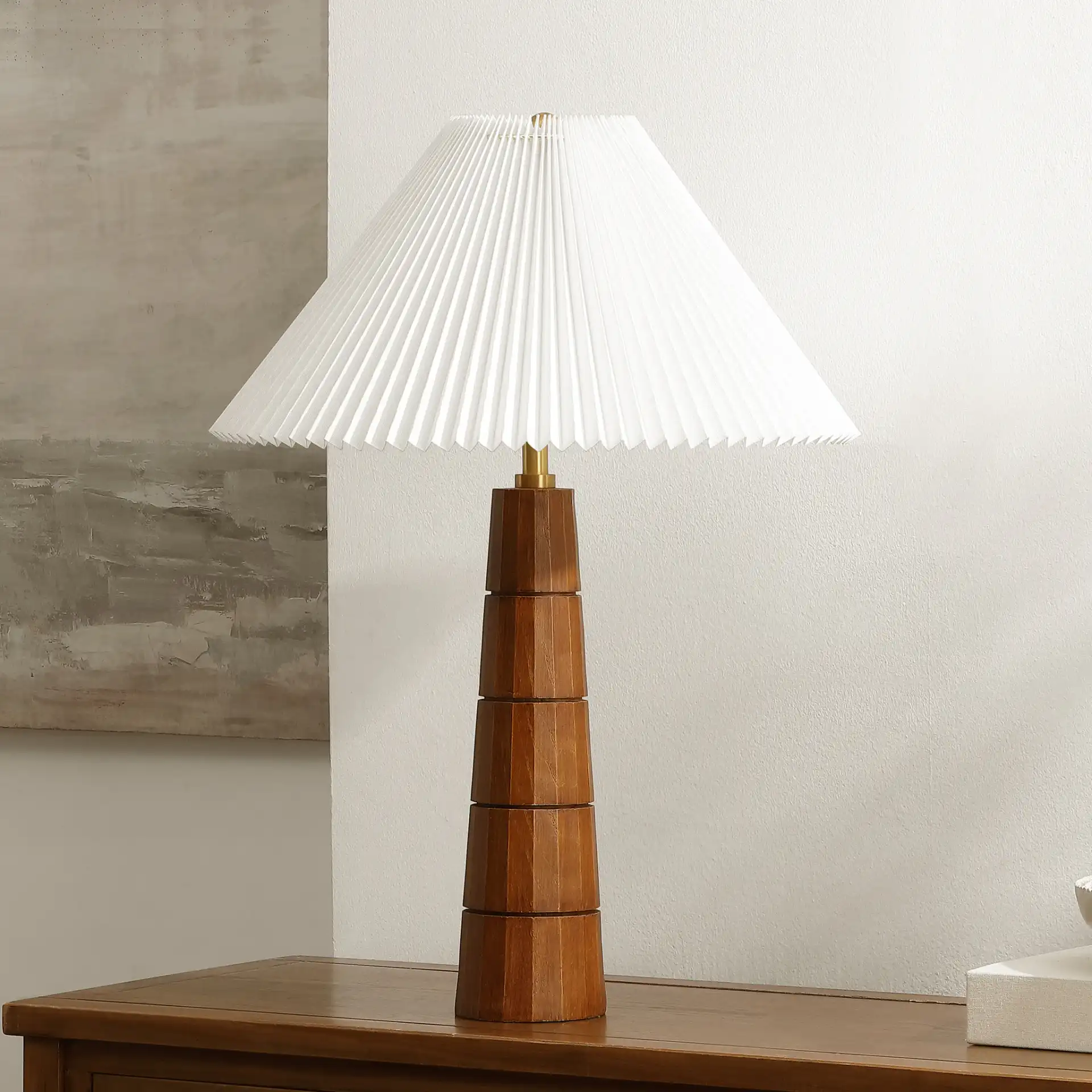 Isla Table Lamp in Natural in a styled room