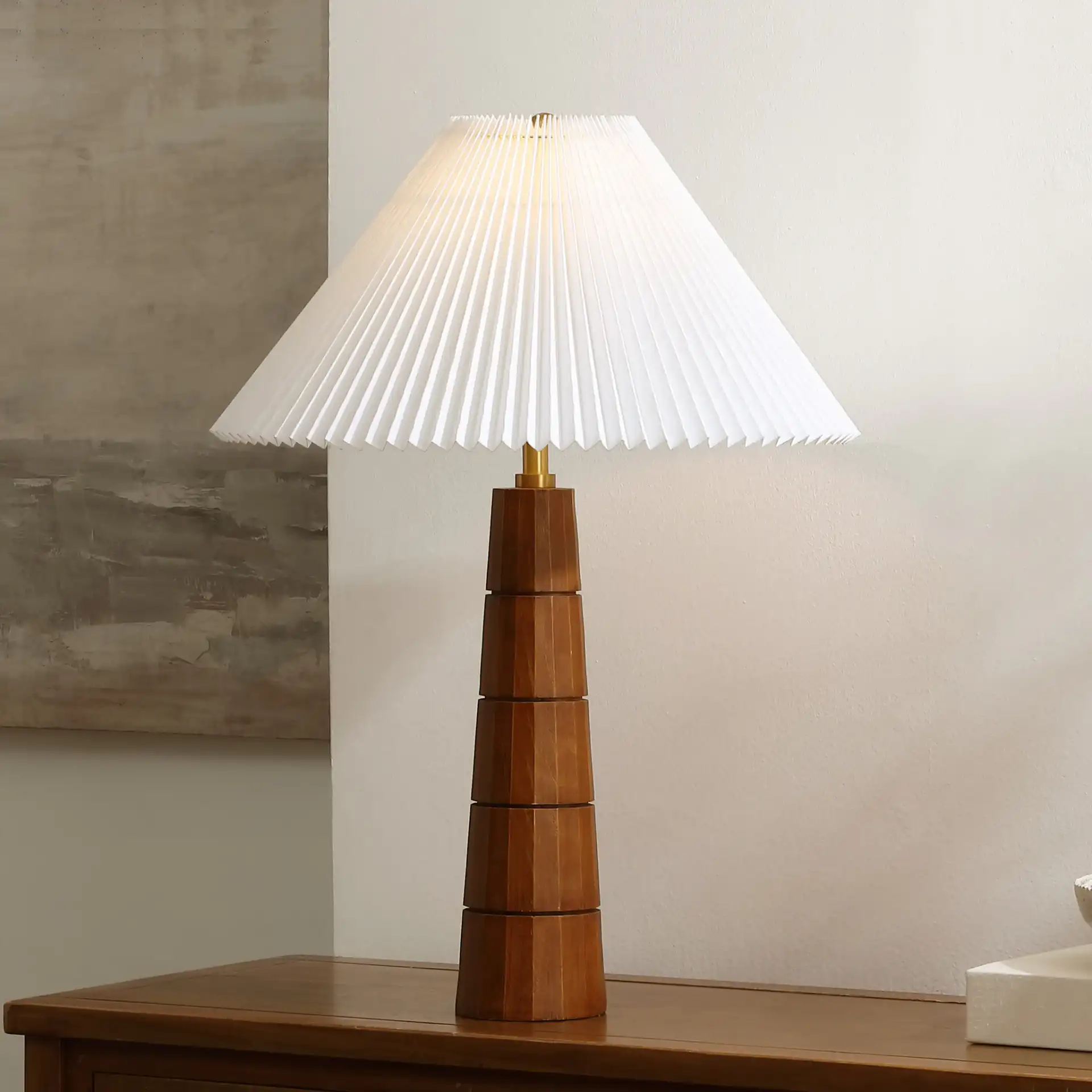 Isla Table Lamp in Natural in a styled room