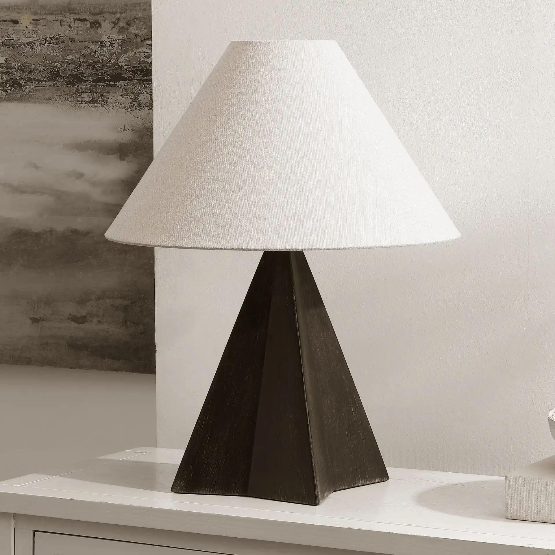 Renzo Table Lamp in Antique Black in a styled room