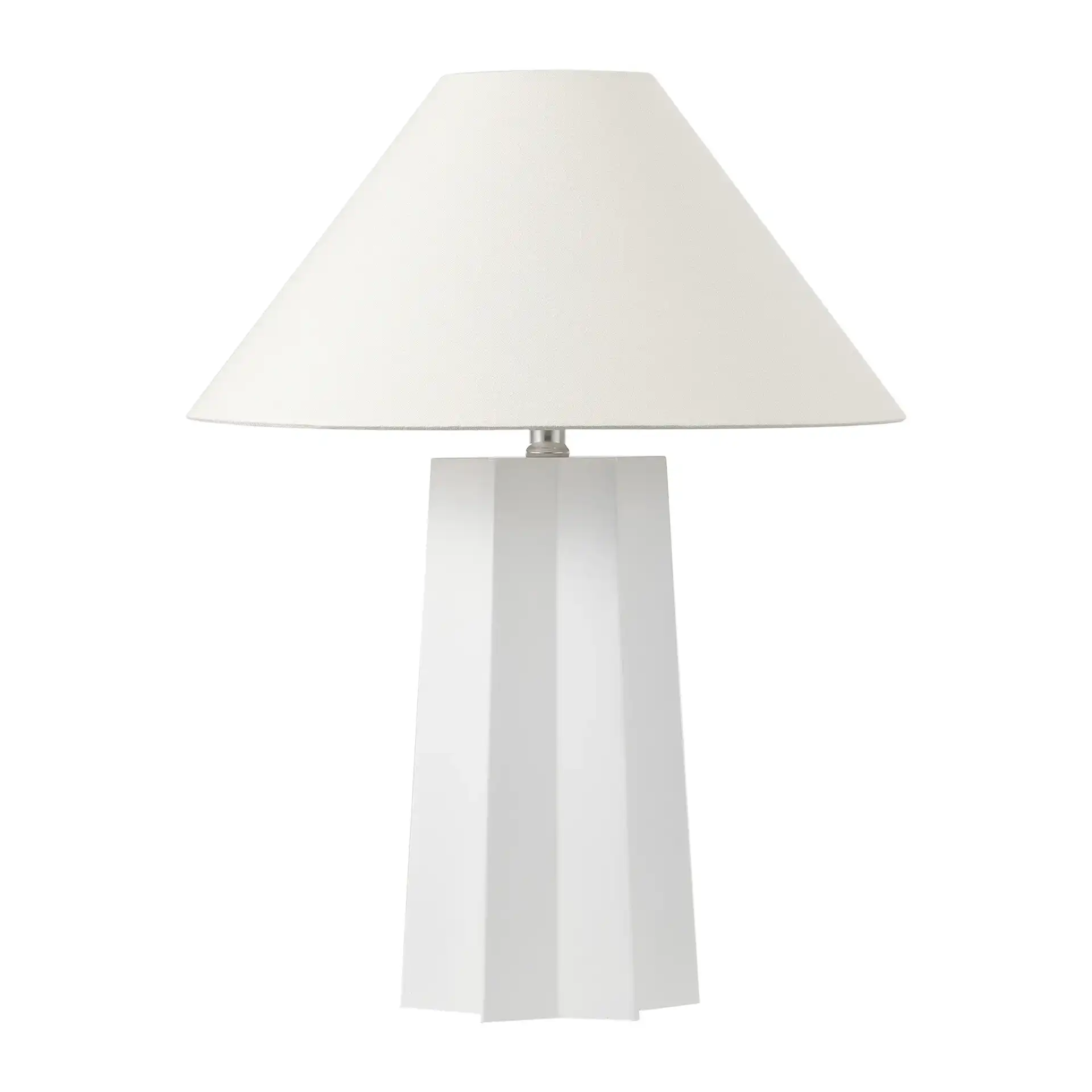 Symone Table Lamp in White, detail view