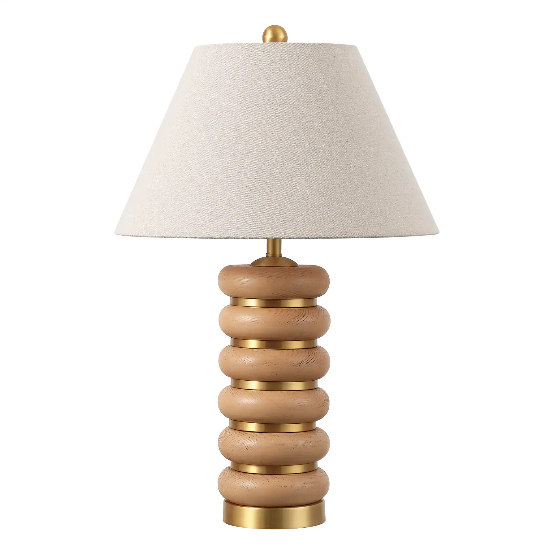 Selene Table Lamp in Light Brown / Brass, detail view