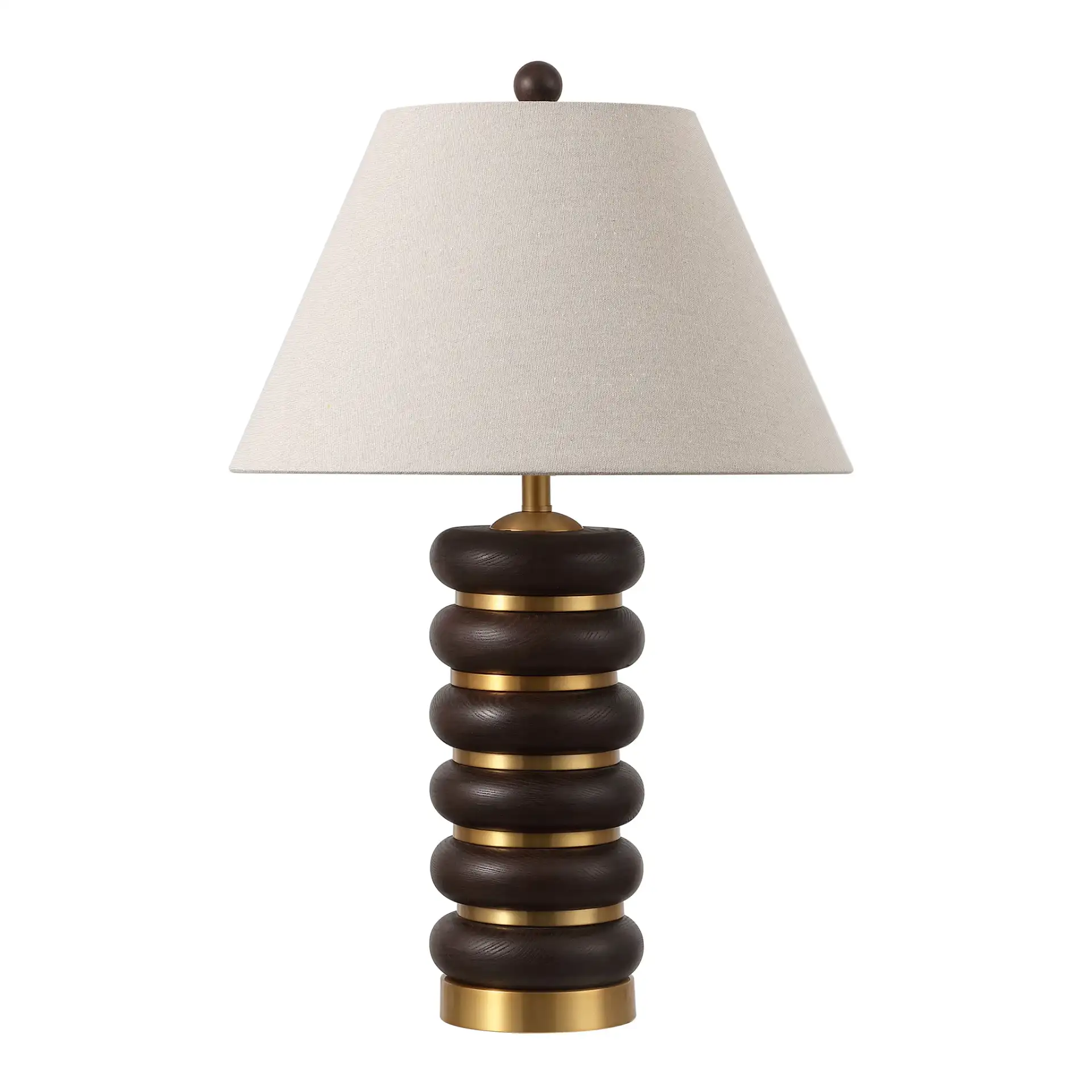 Arani Table Lamp in Dark Brown / Brass, detail view