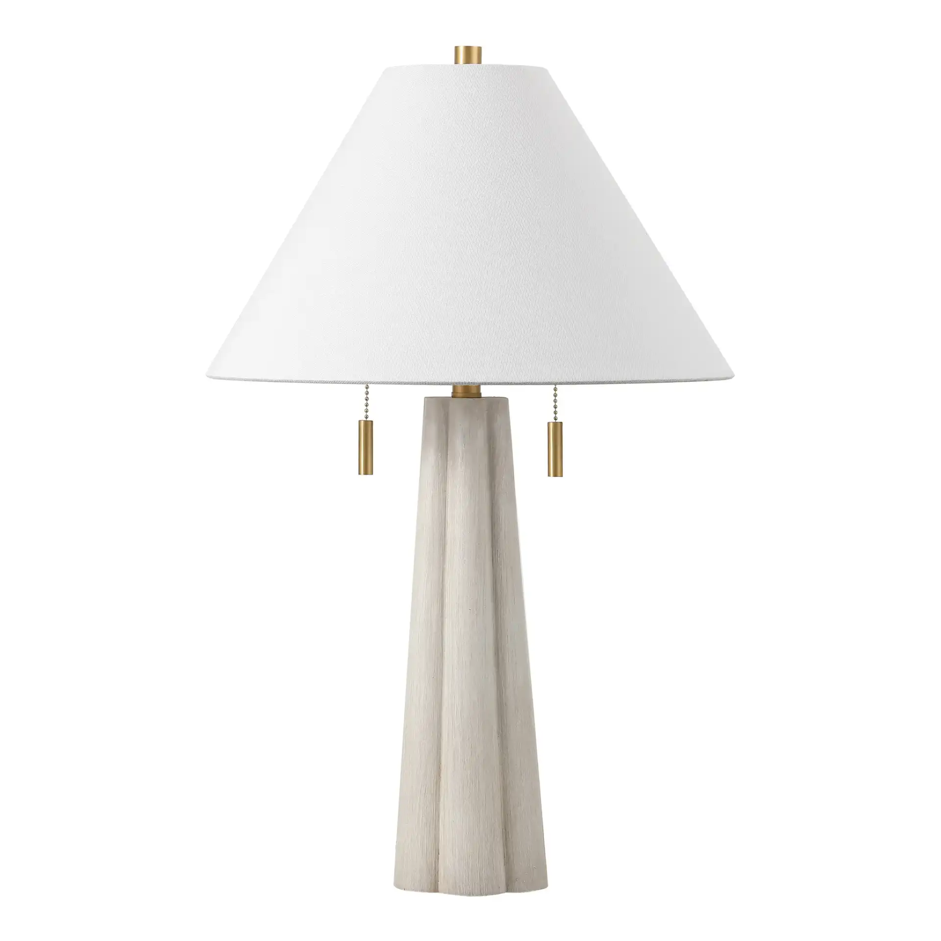 Irena Table Lamp in White Washed / Gold, detail view