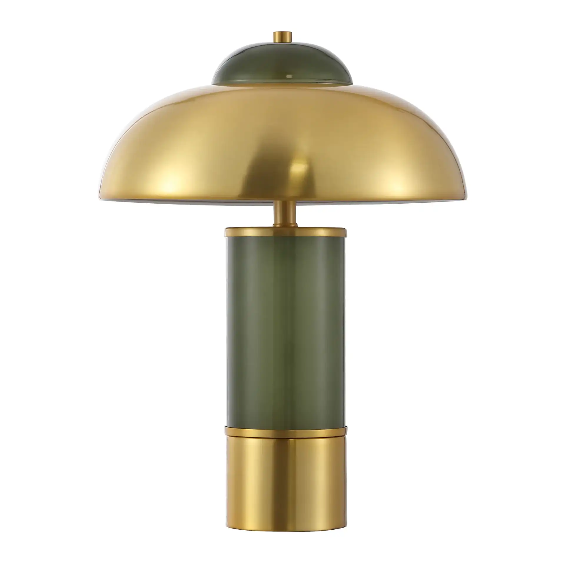Drea Table Lamp in Green / Brass, detail view