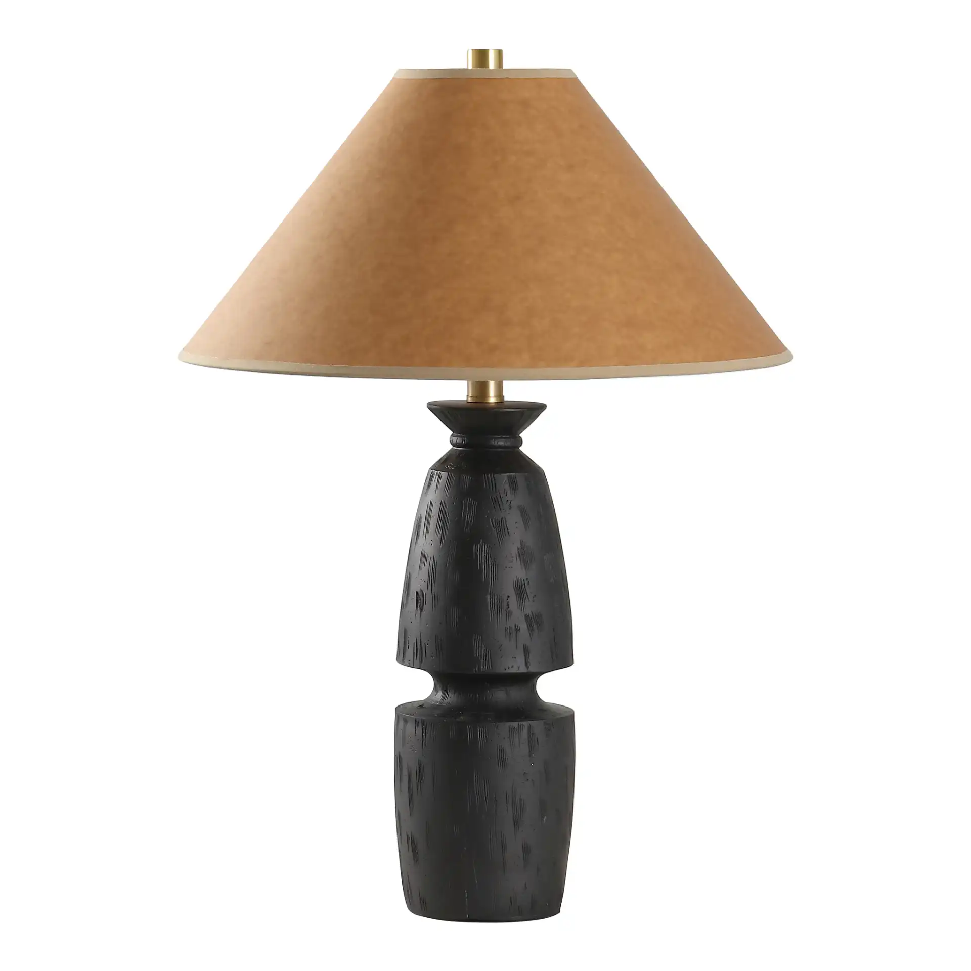 Sola Table Lamp in Black / Camel, detail view