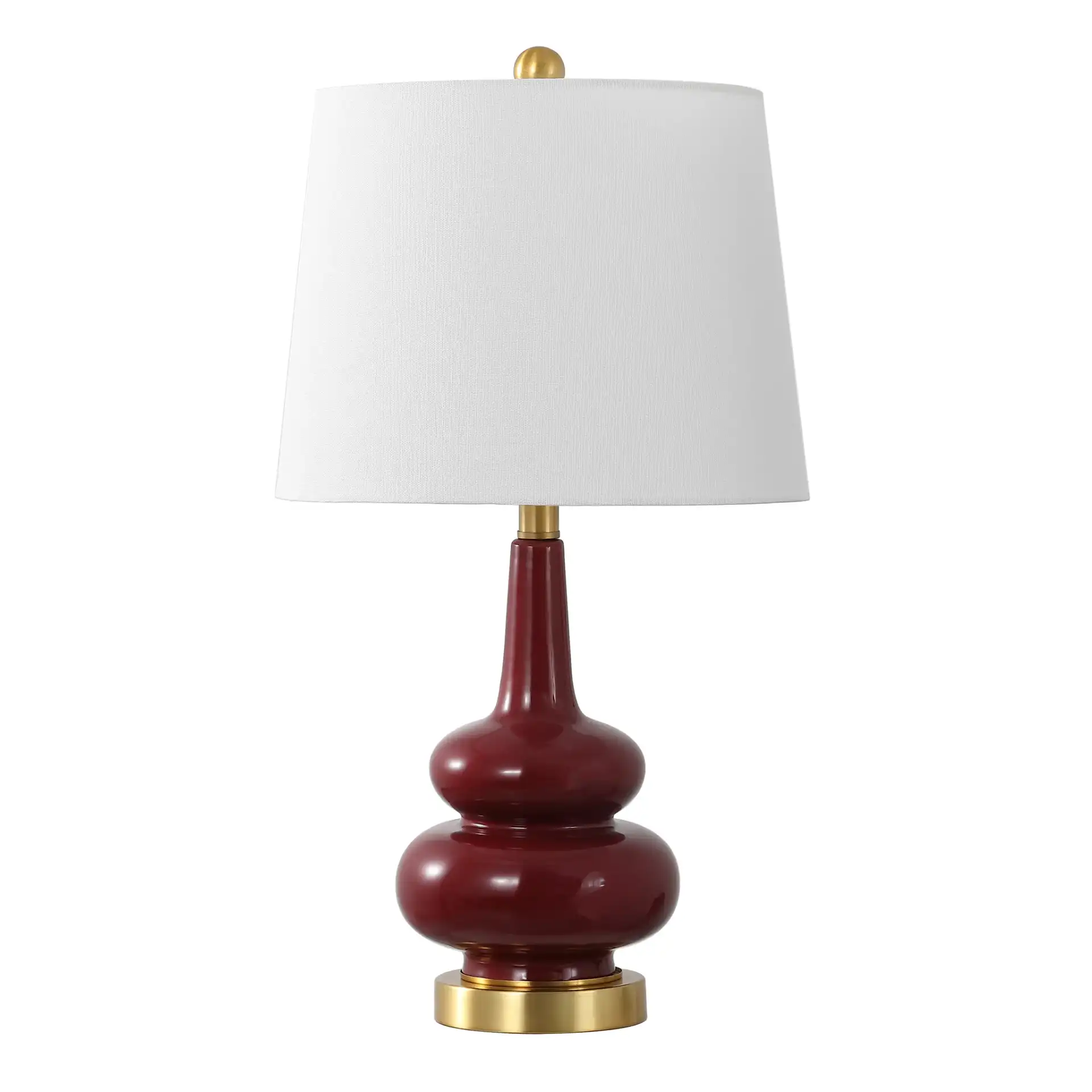 Evie Table Lamp in Cranberry, detail view