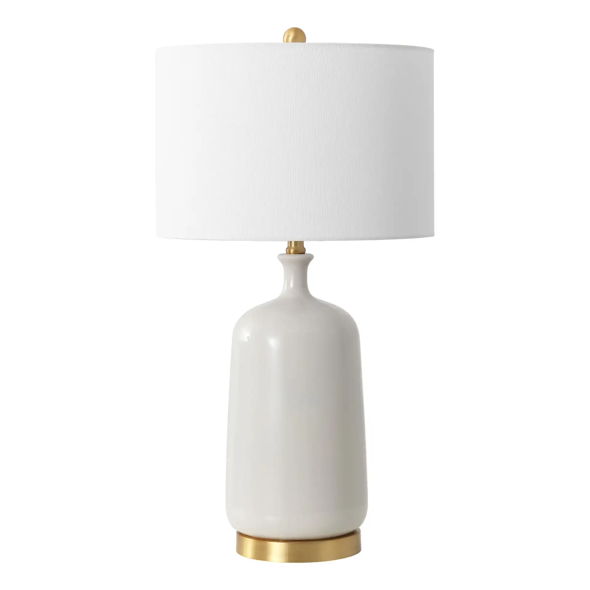 Stevie Table Lamp in Cream / Brass, detail view