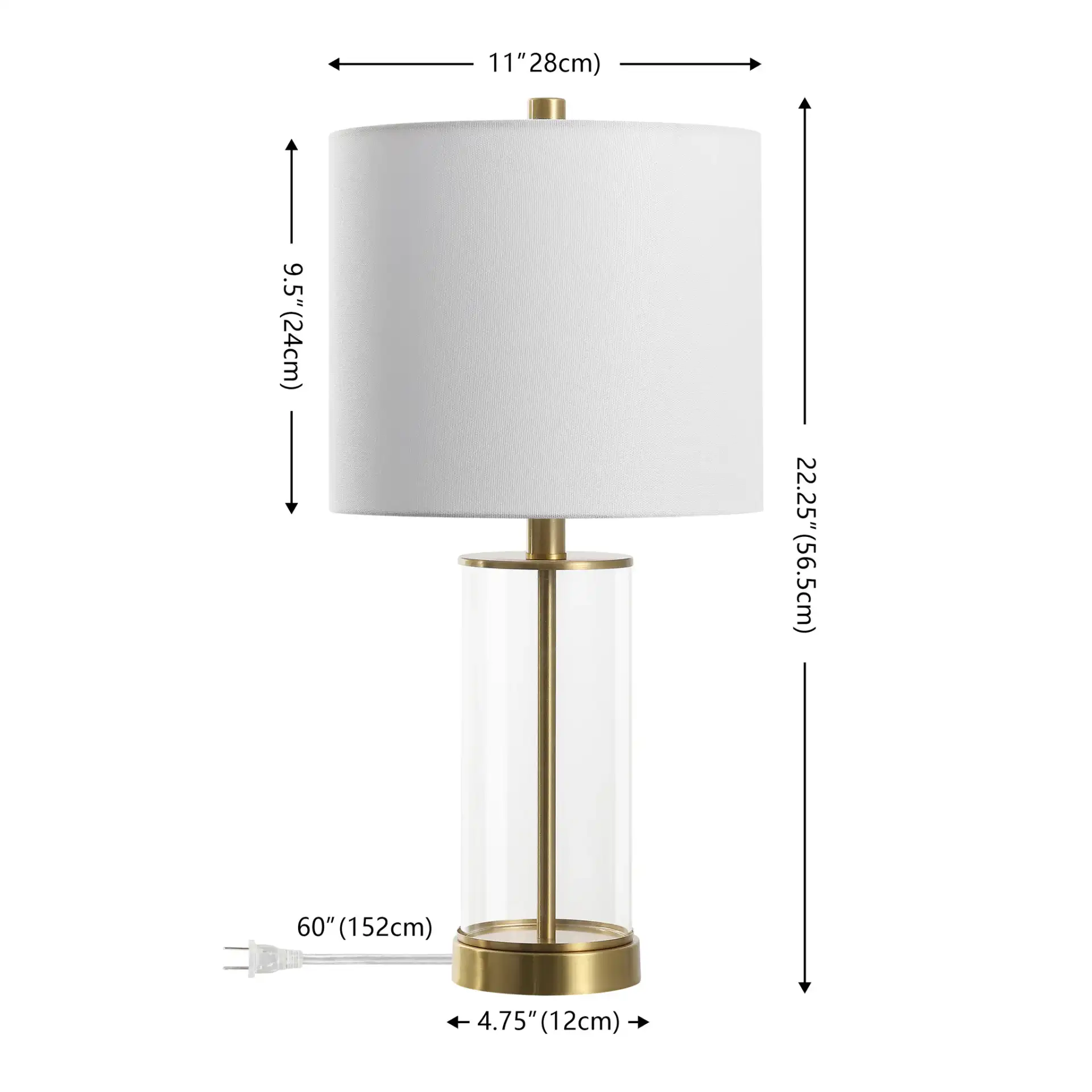 Anders Table Lamp (Set Of 2) in Clear / Brass, detail view