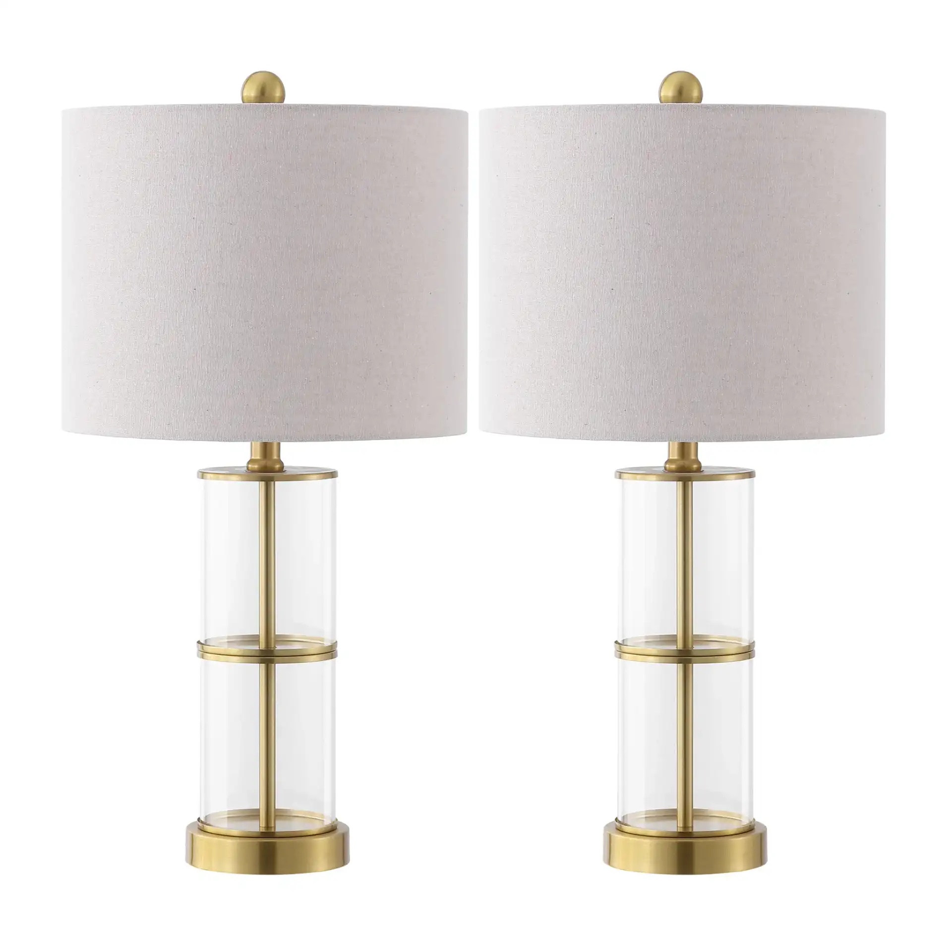 Nalla Table Lamp (Set Of 2) in Clear / Brass, detail view
