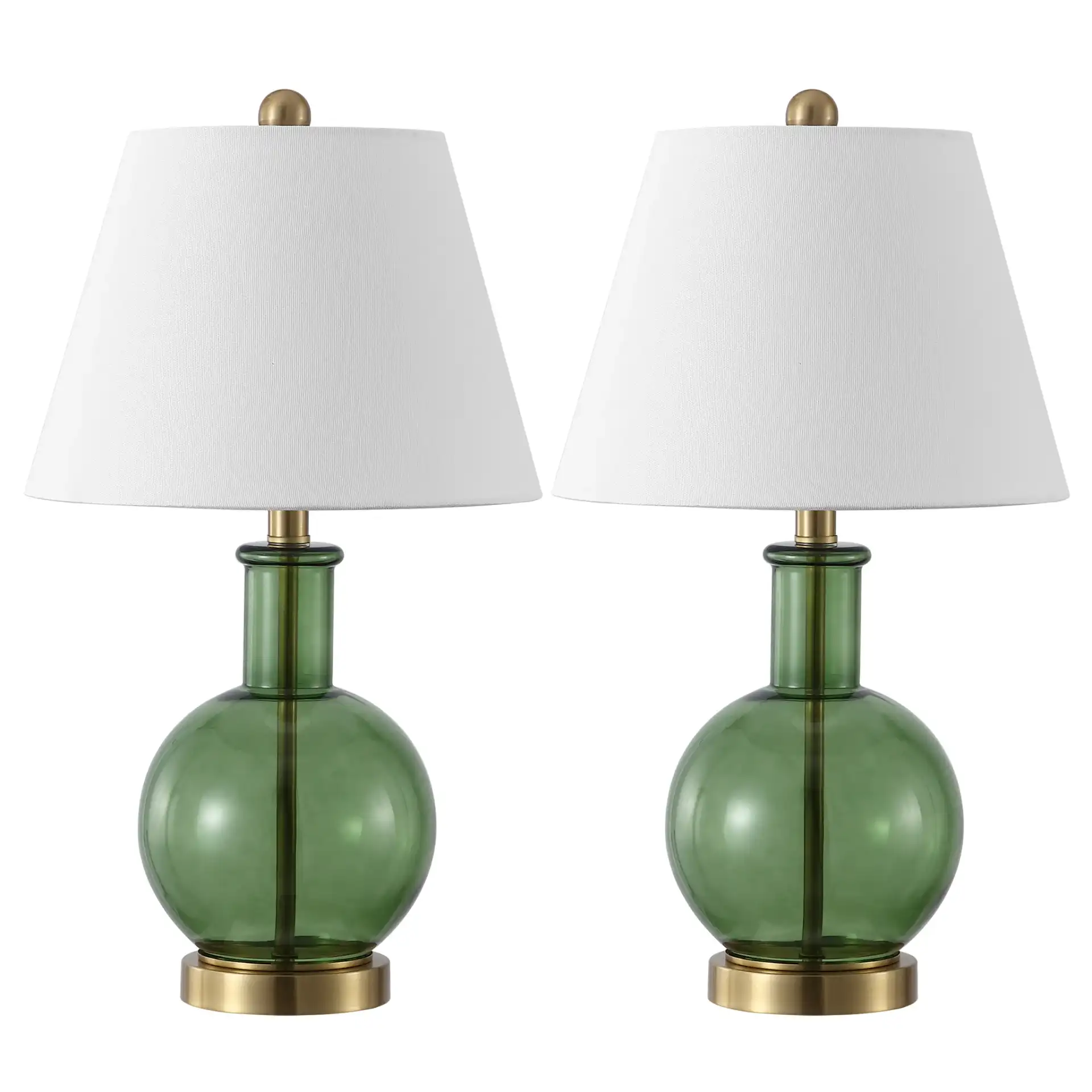 Camelie Table Lamp (Set Of 2) in Green / Brass, detail view