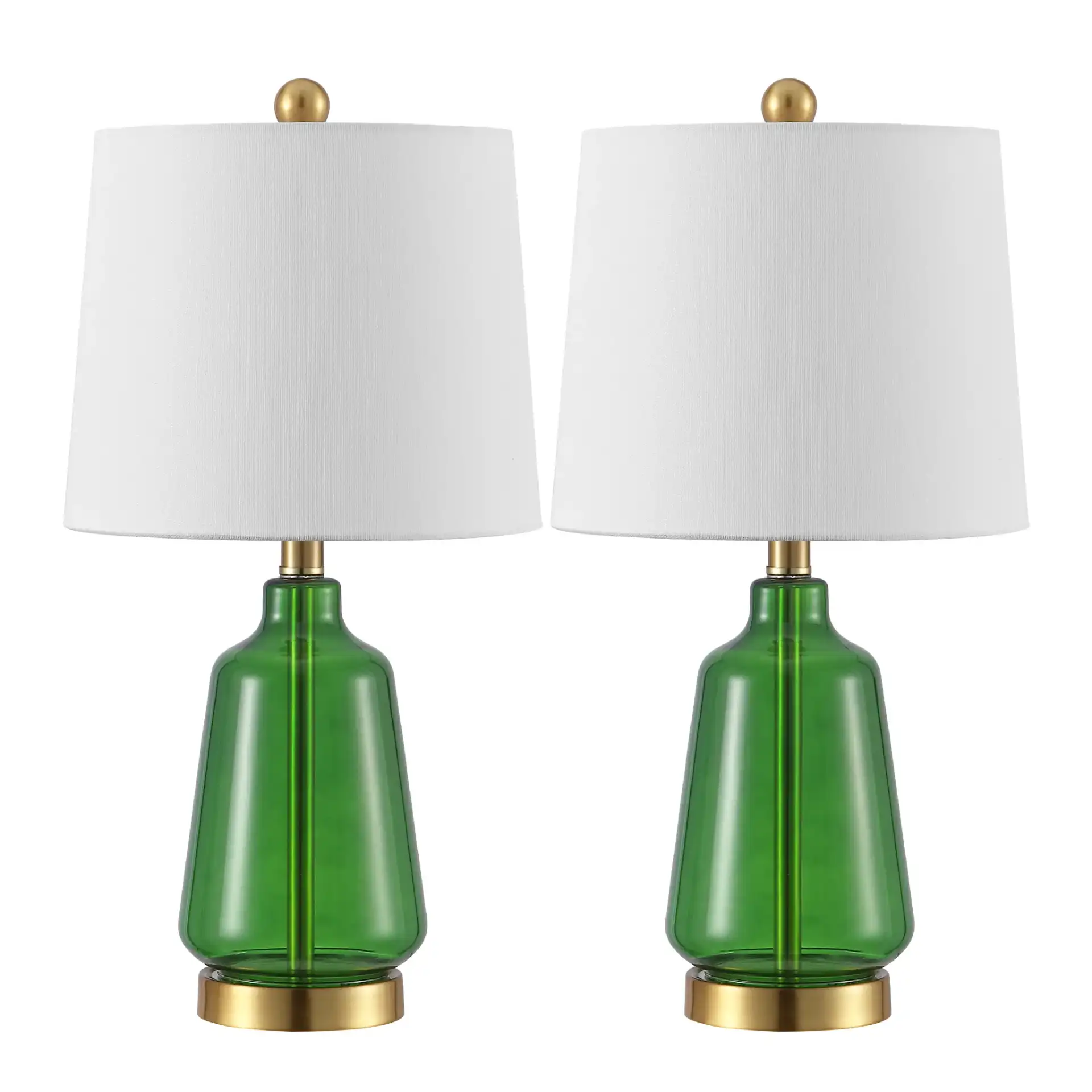 Aren Table Lamp (Set Of 2) in Green / Brass, detail view