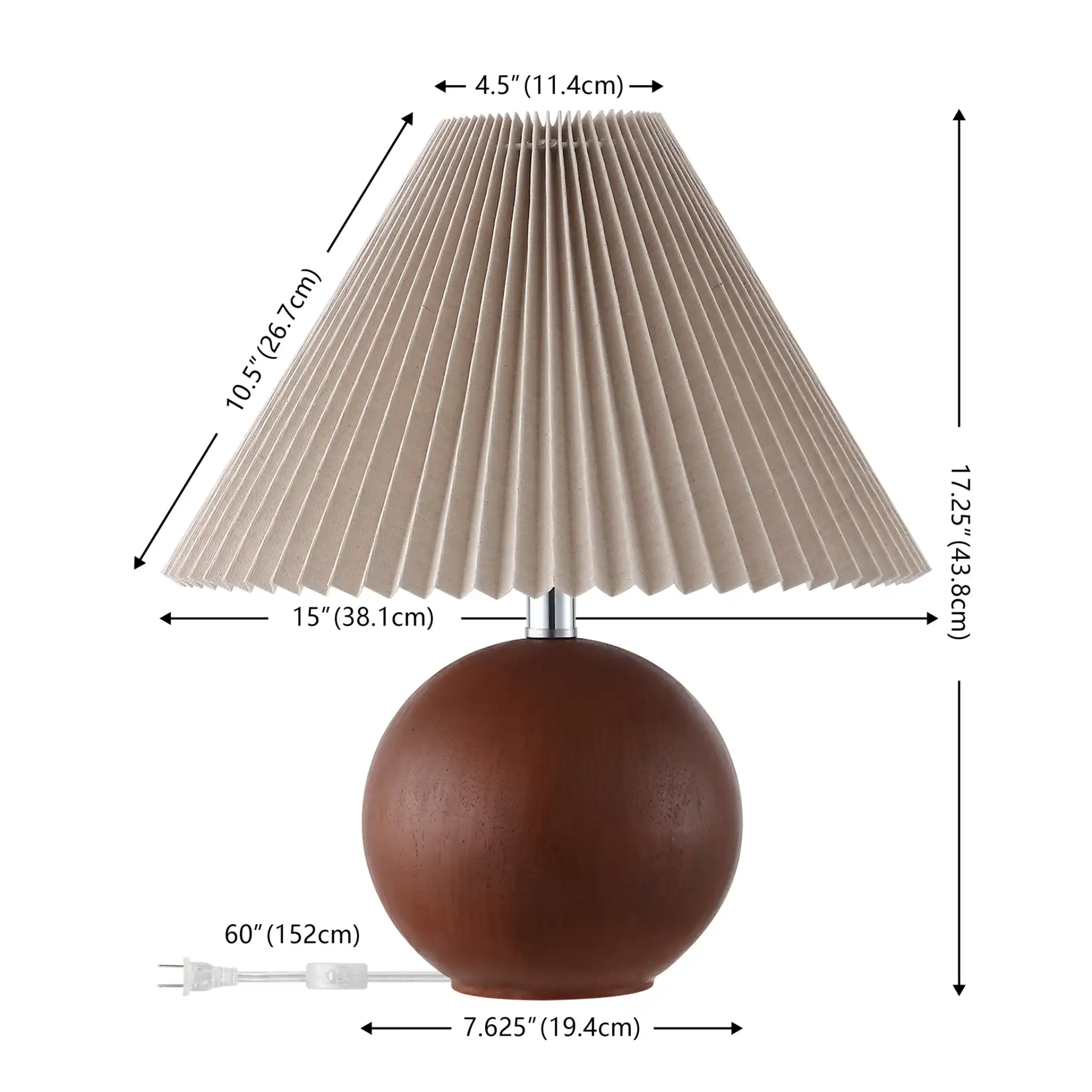 Rory Table Lamp (Set Of 2) in Dark Walnut, detail view