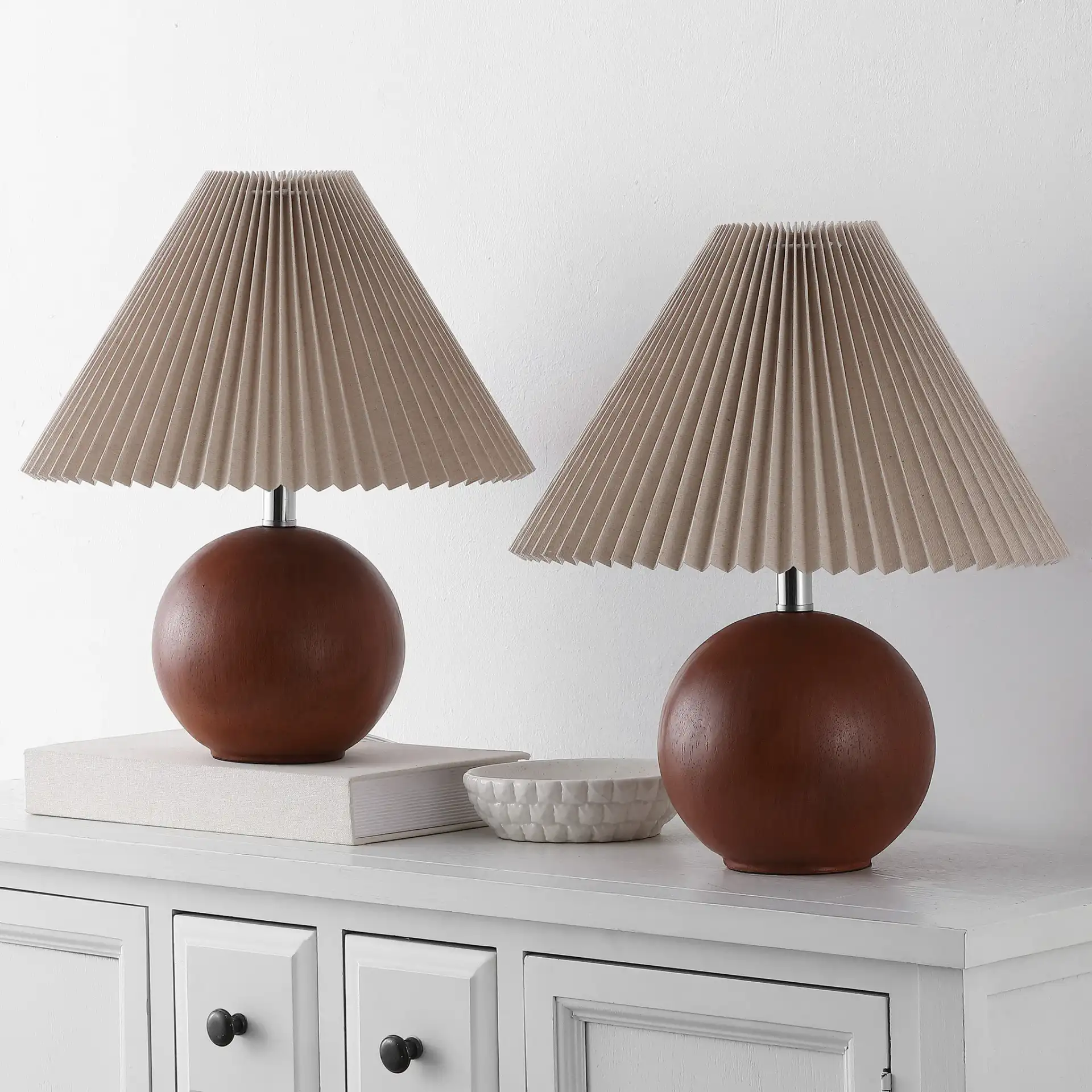 Rory Table Lamp (Set Of 2) in Dark Walnut in a styled room