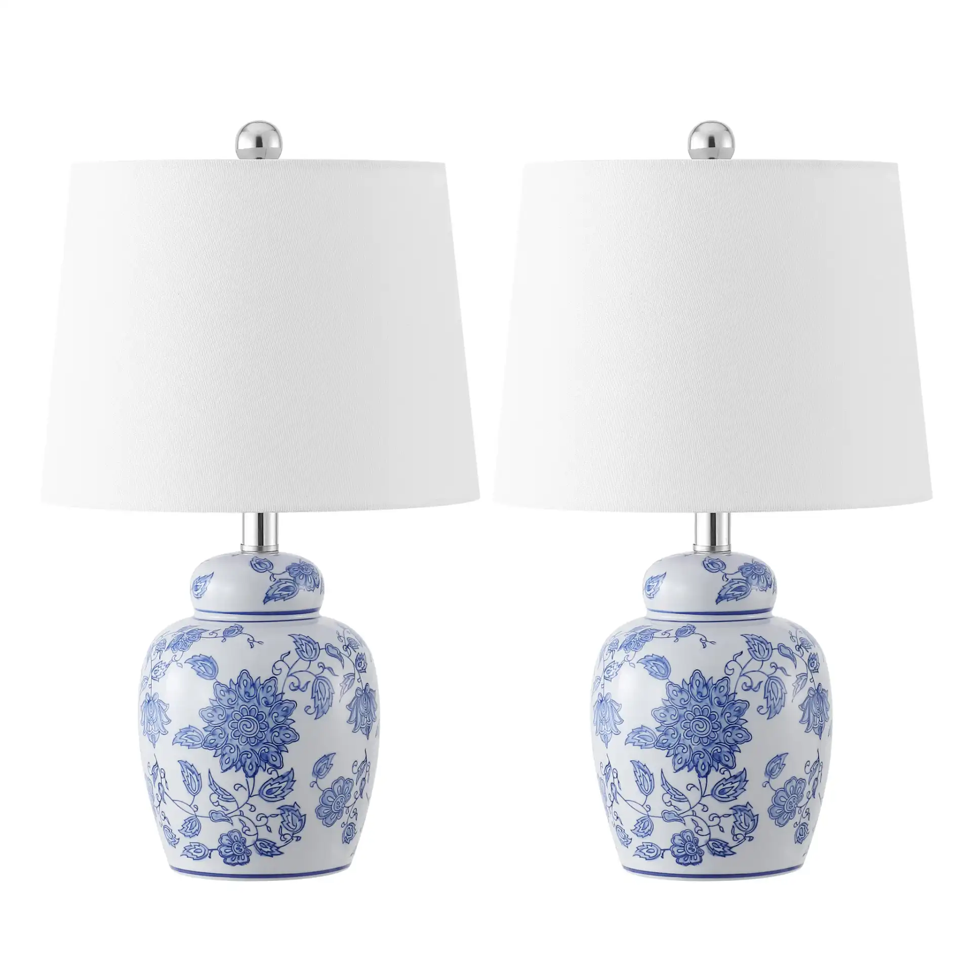 Sandra Table Lamp (Set Of 2) in White / Blue, detail view