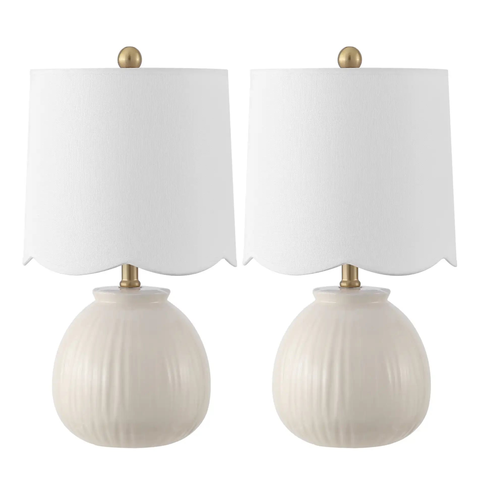 Devi Table Lamp (Set Of 2) in White, detail view