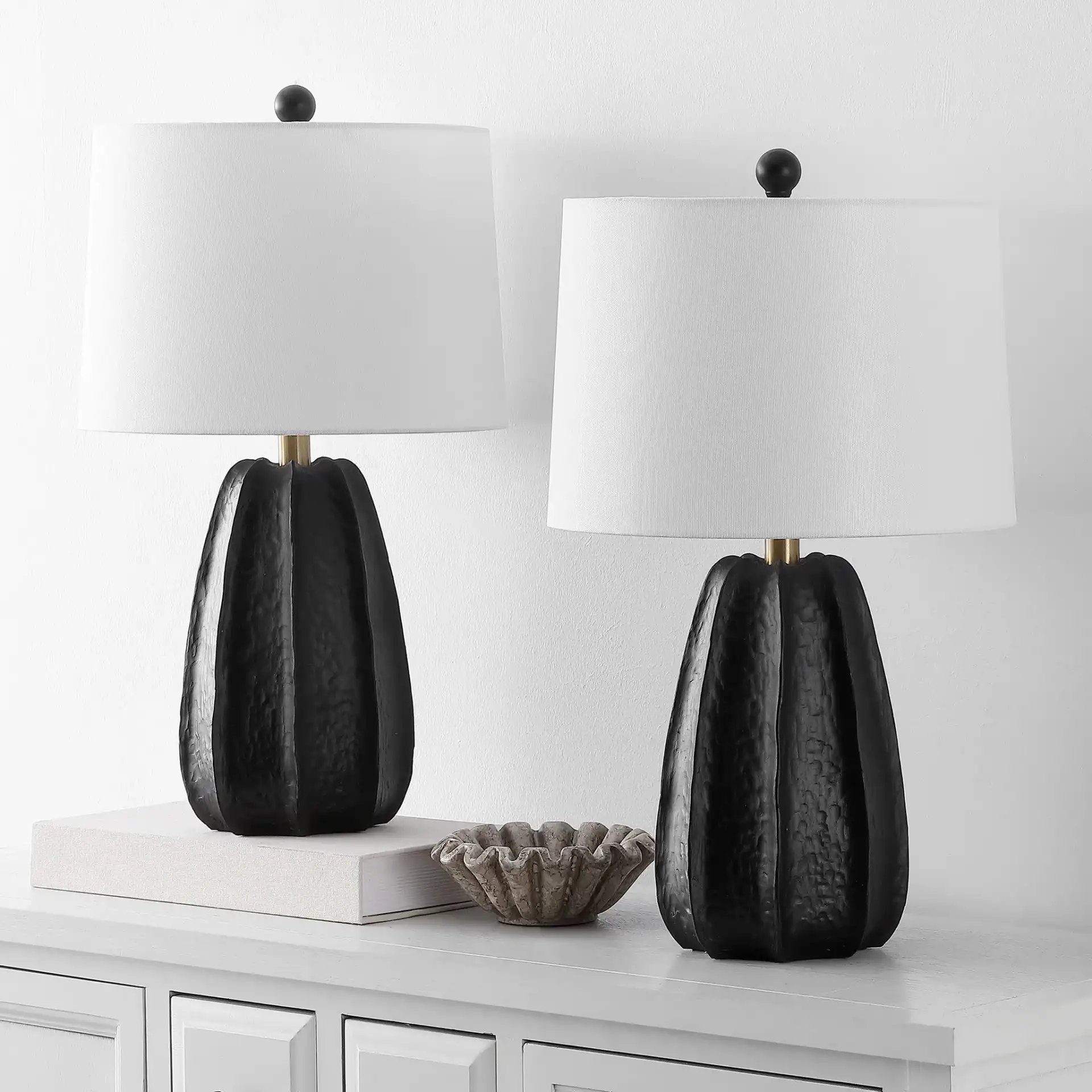Marni Table Lamp (Set Of 2) in Chocolate Brown in a styled room