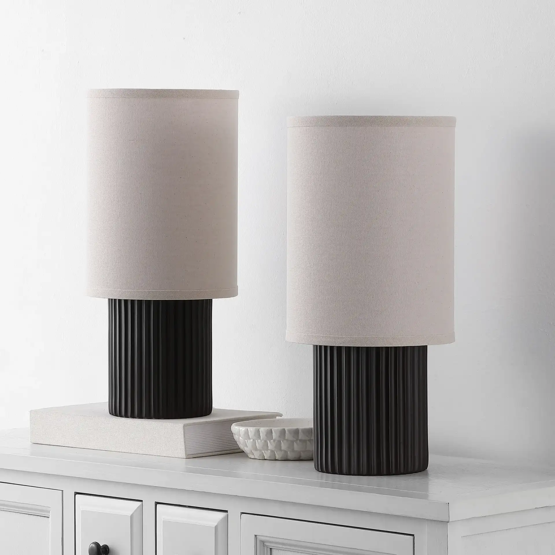 Aster Table Lamp (Set Of 2) in Dark Brown in a styled room