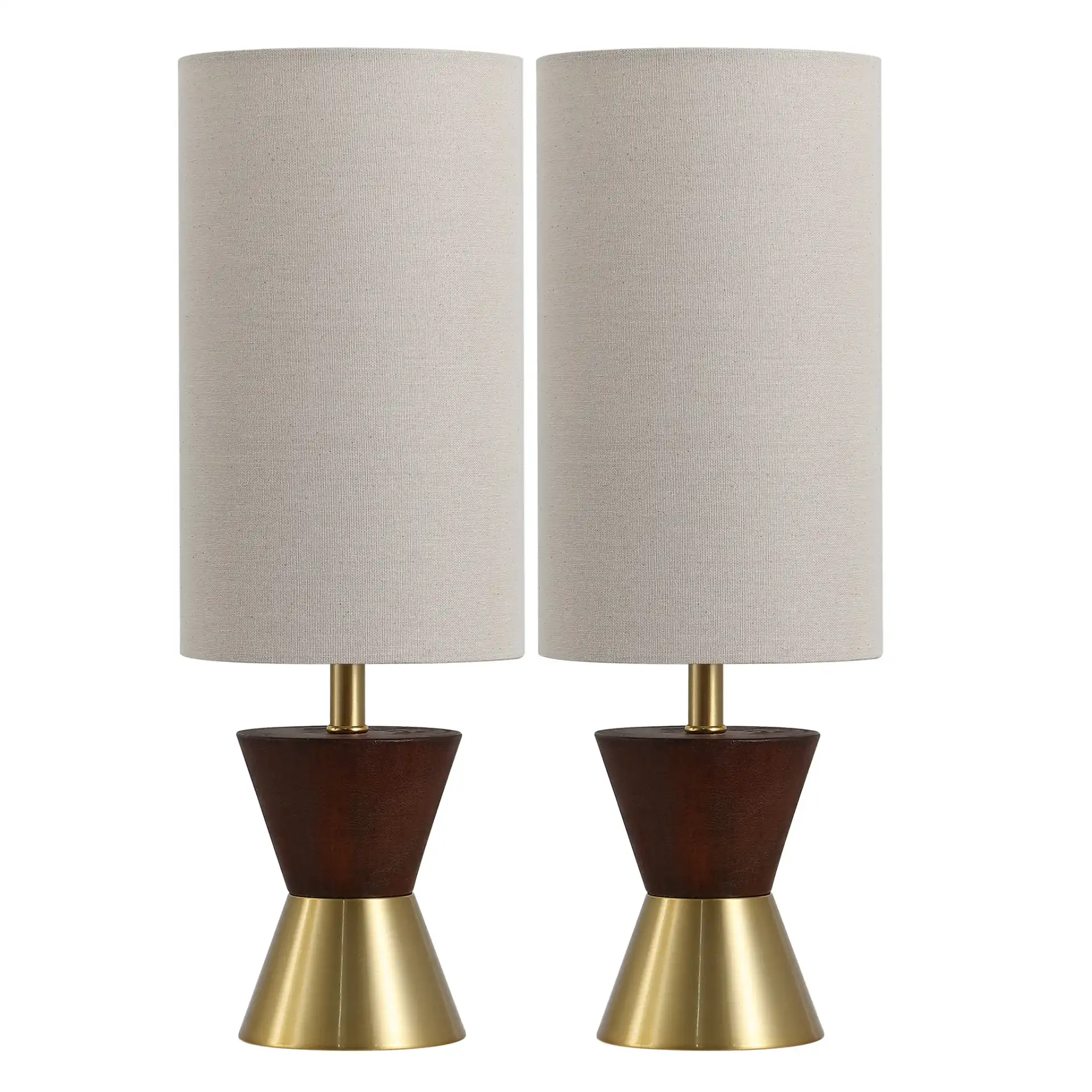 Trea Table Lamp (Set Of 2) in Brass / Dark Walnut, detail view