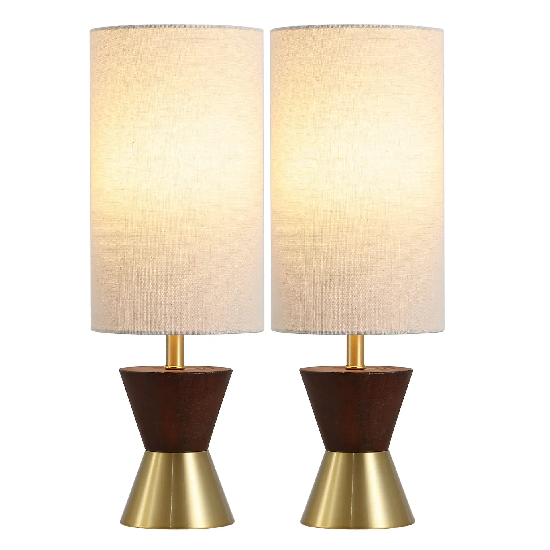 Trea Table Lamp (Set Of 2) in Brass / Dark Walnut