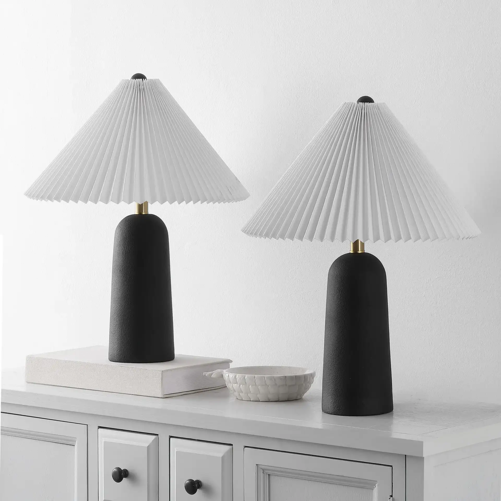 Reese Table Lamp (Set Of 2) in Black in a styled room