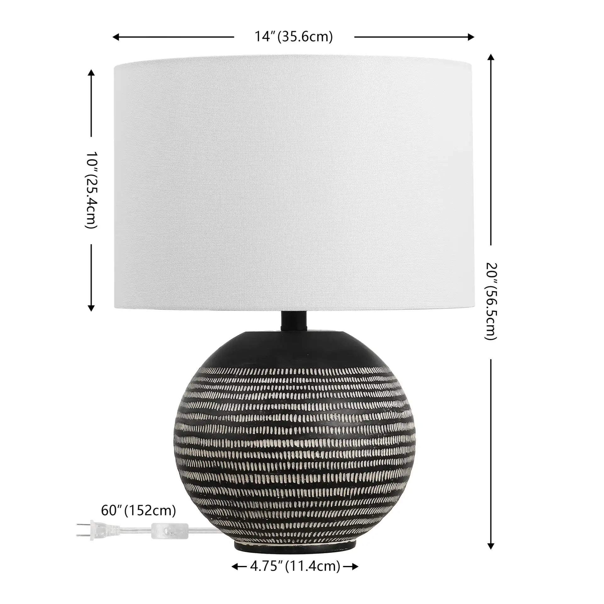 Soto Table Lamp (Set Of 2) in Black, detail view