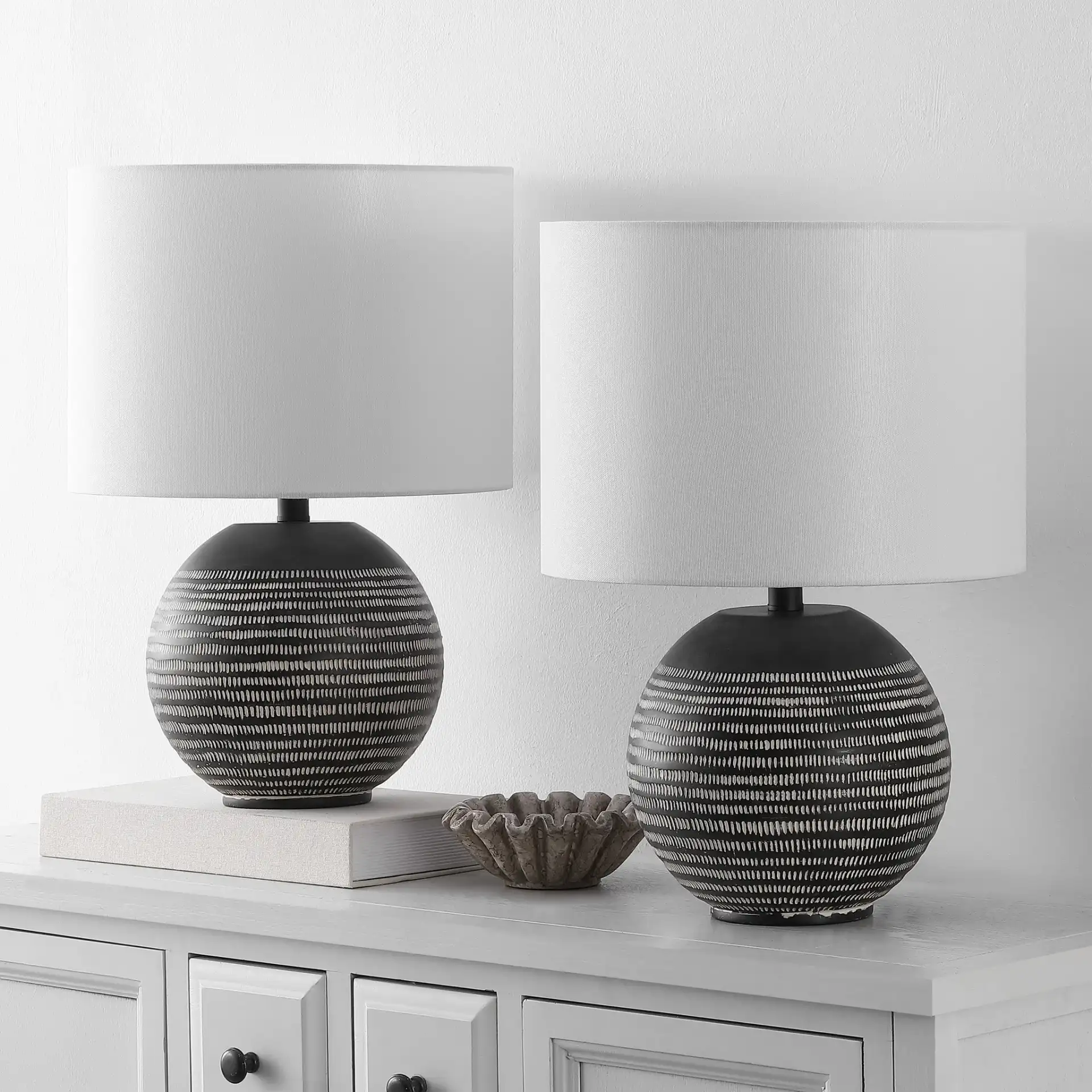 Soto Table Lamp (Set Of 2) in Black in a styled room