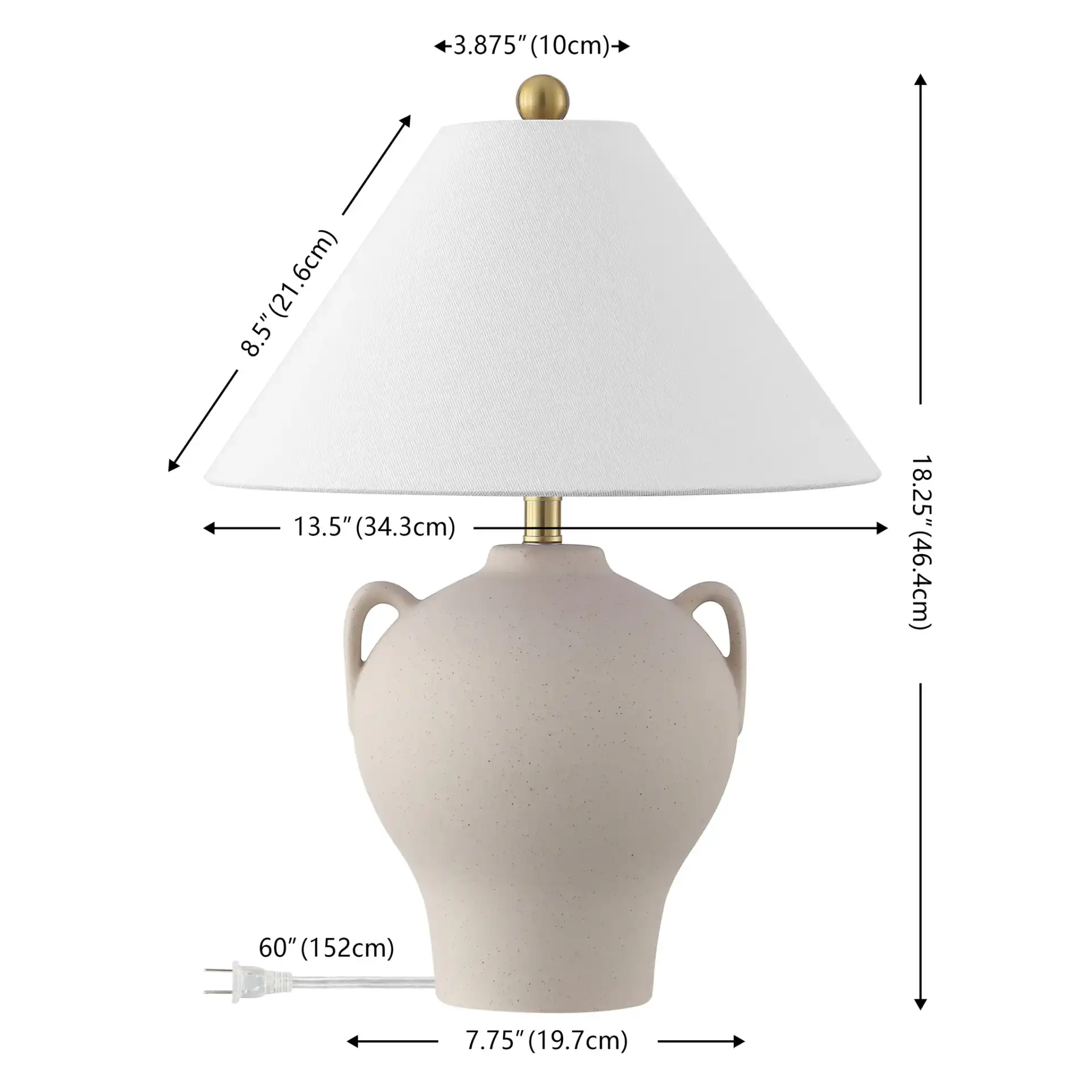 Rowyn Table Lamp (Set Of 2) in Beige, detail view
