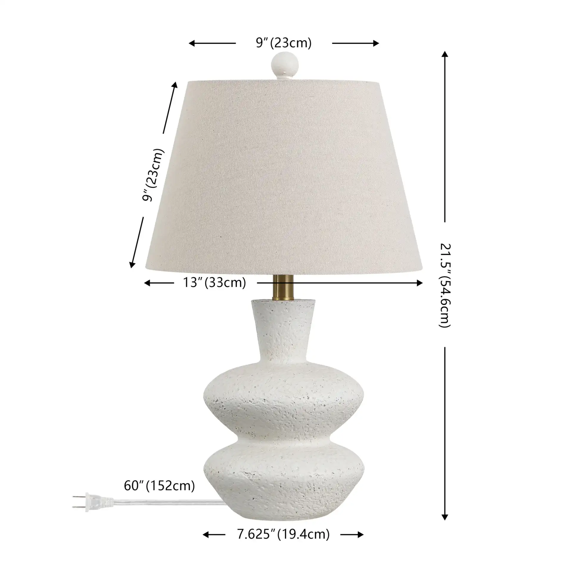 Mecca Table Lamp (Set Of 2) in Off-White, detail view