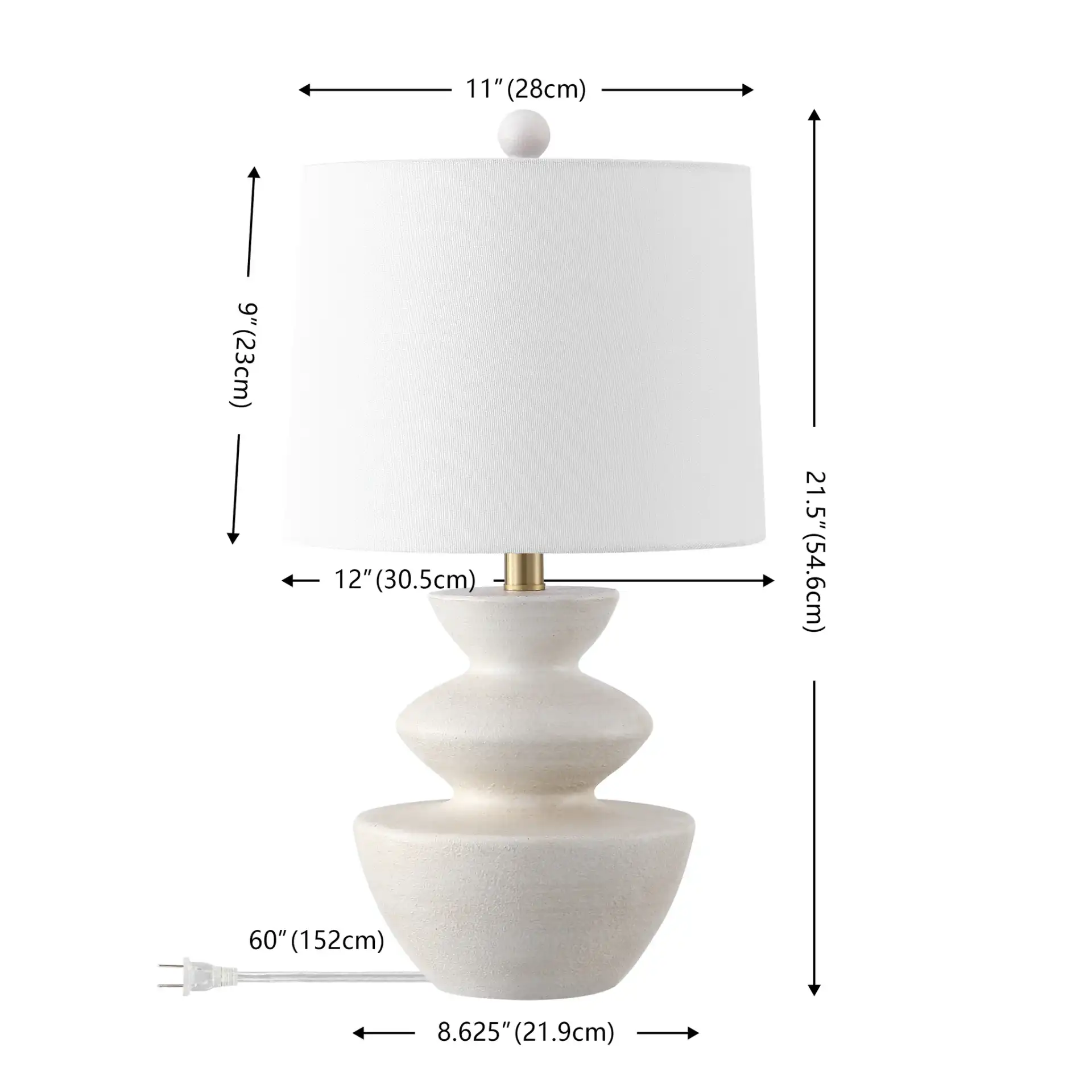 Jorden Table Lamp (Set Of 2) in White, detail view