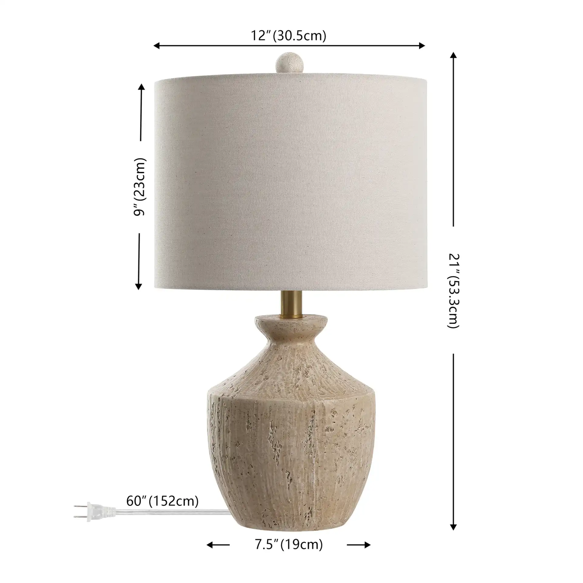 Delacey Table Lamp (Set Of 2) in Light Brown, detail view
