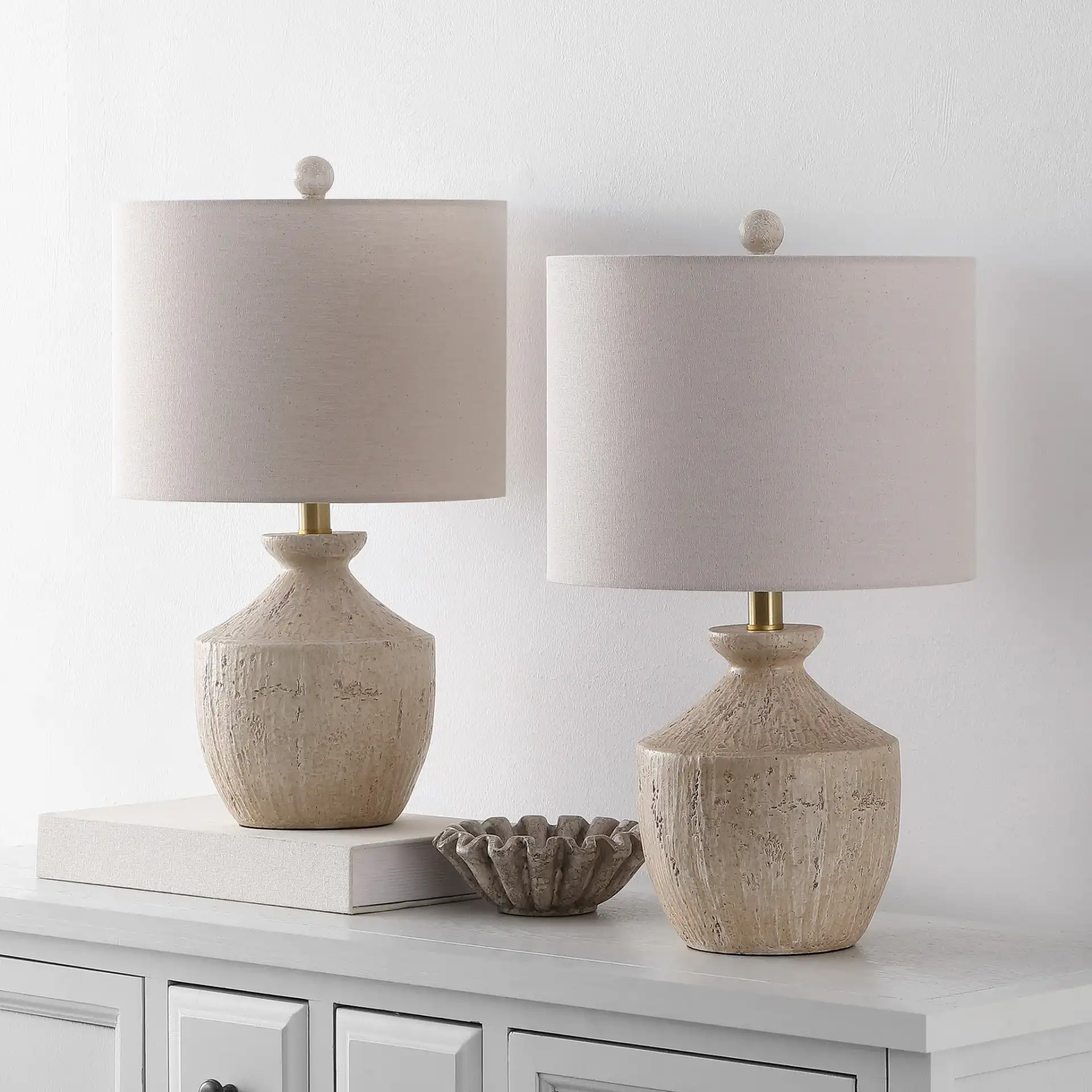 Delacey Table Lamp (Set Of 2) in Light Brown in a styled room