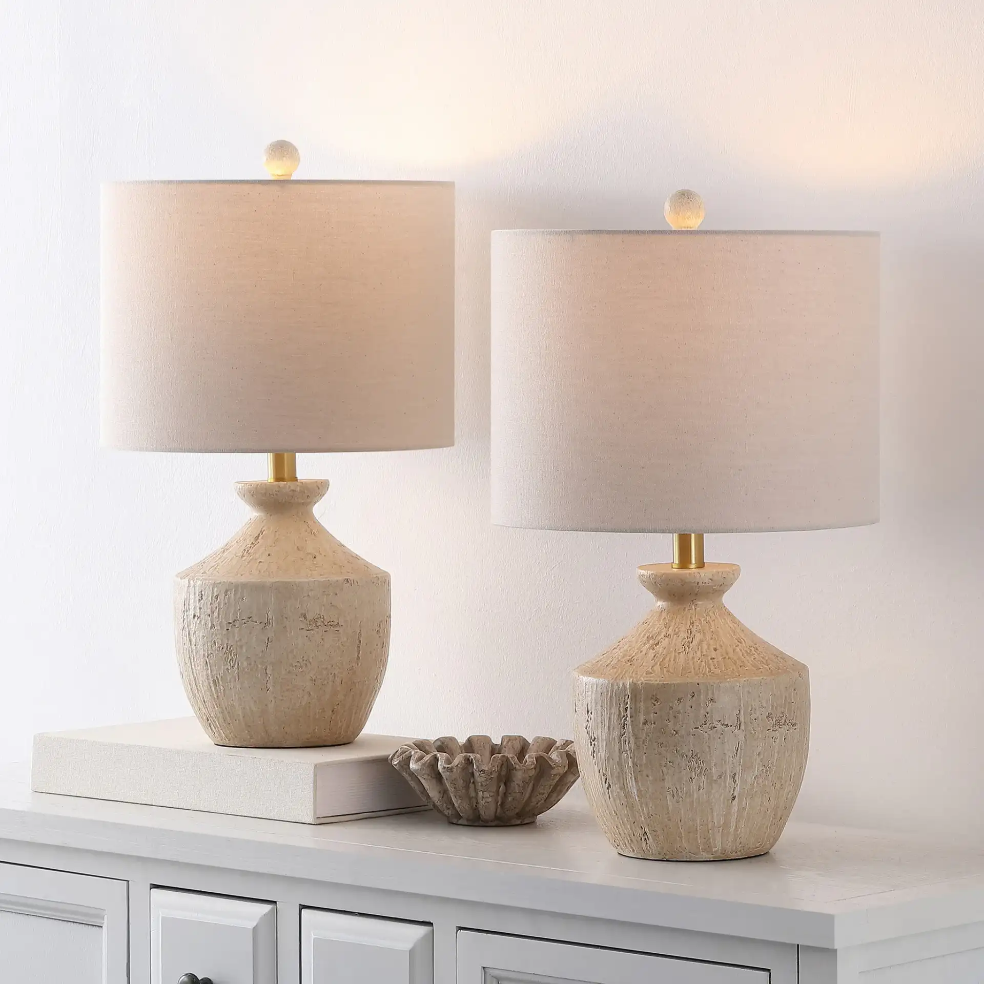 Delacey Table Lamp (Set Of 2) in Light Brown in a styled room