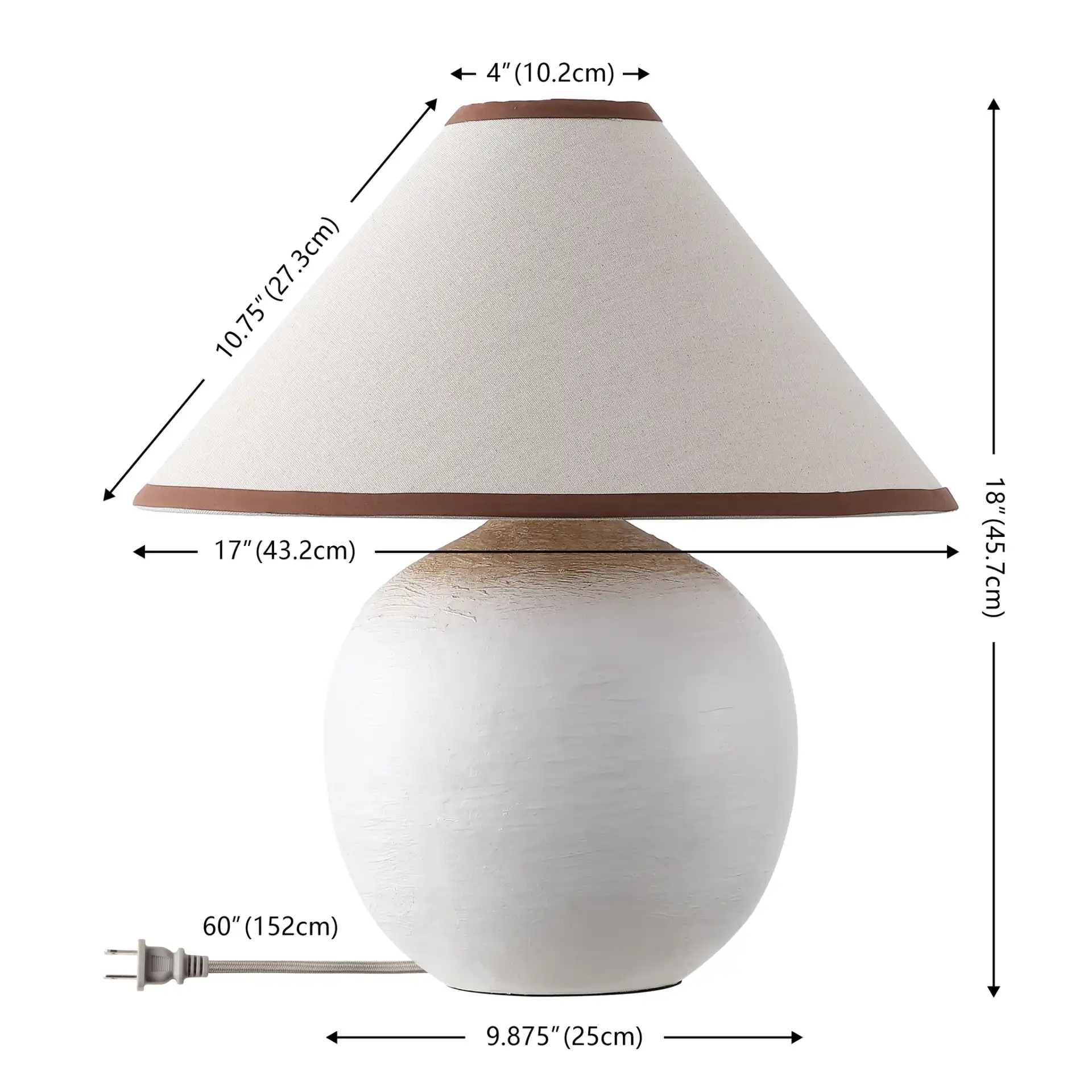 Daneela Table Lamp in White, detail view