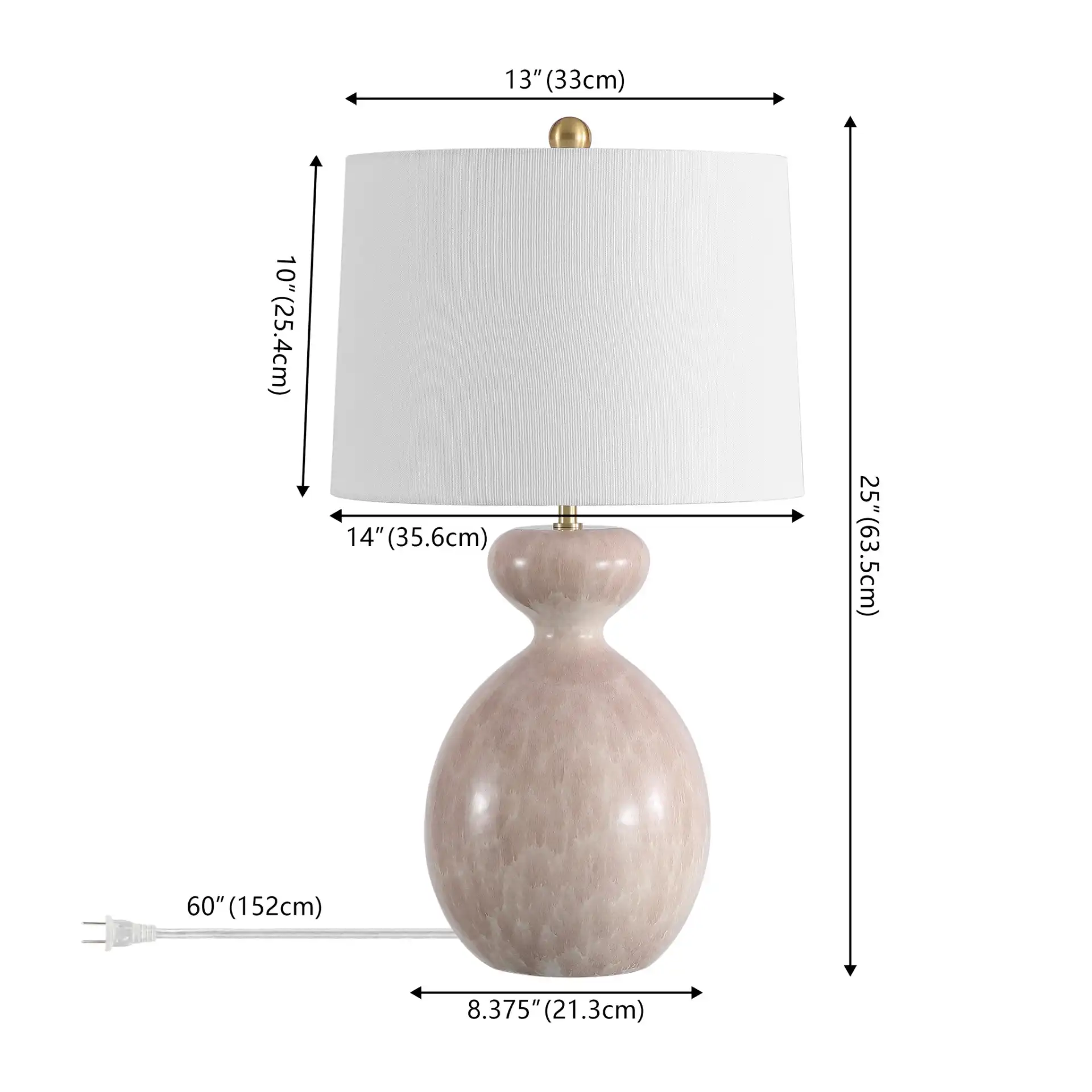 Marialla Table Lamp in Ivory, detail view