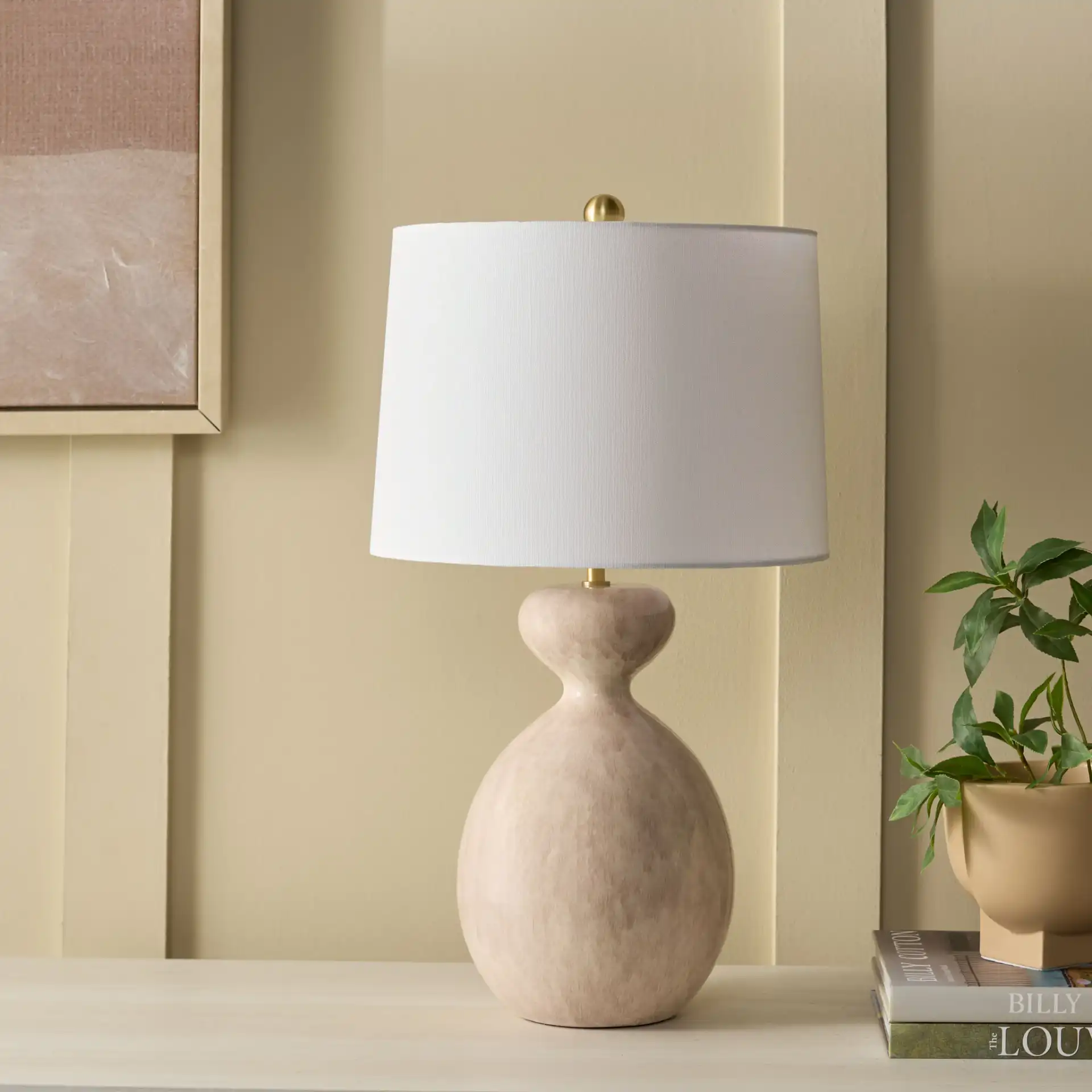 Marialla Table Lamp in Ivory in a styled room