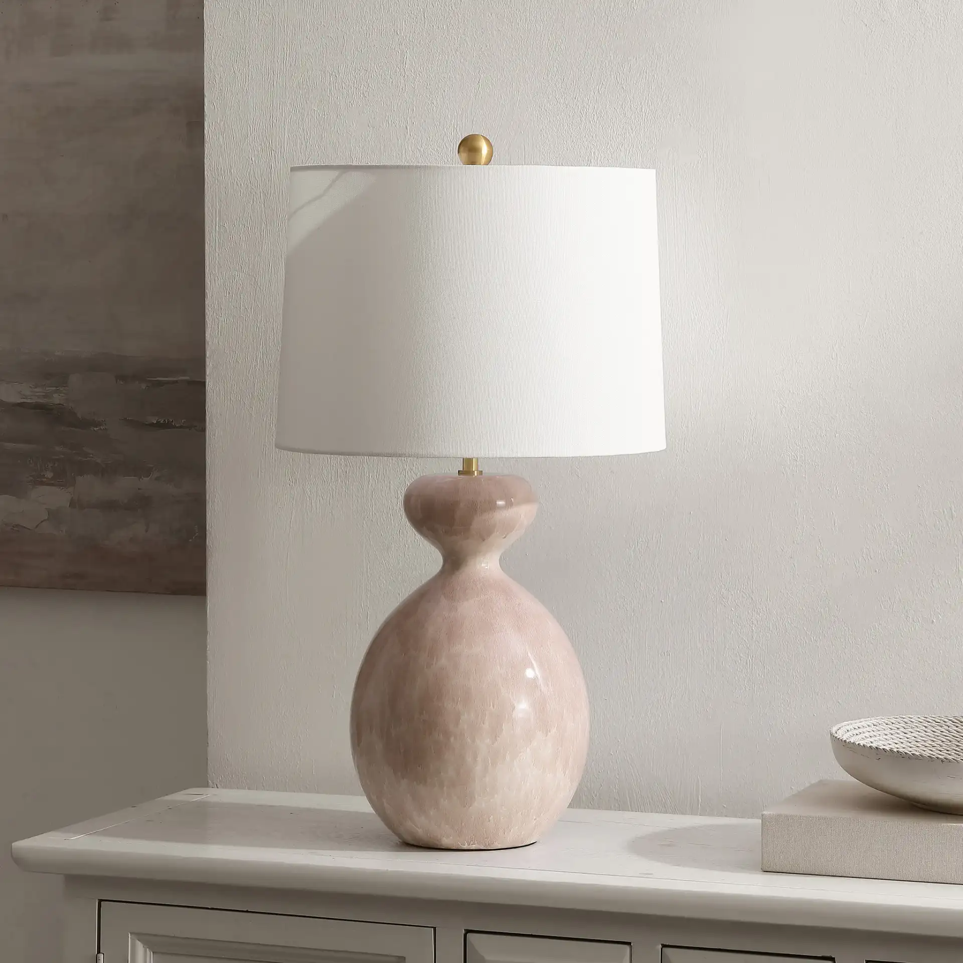 Marialla Table Lamp in Ivory, detail view