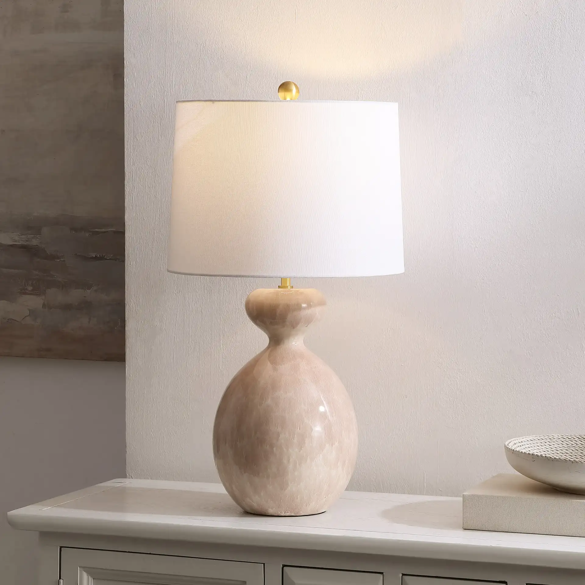 Marialla Table Lamp in Ivory in a styled room