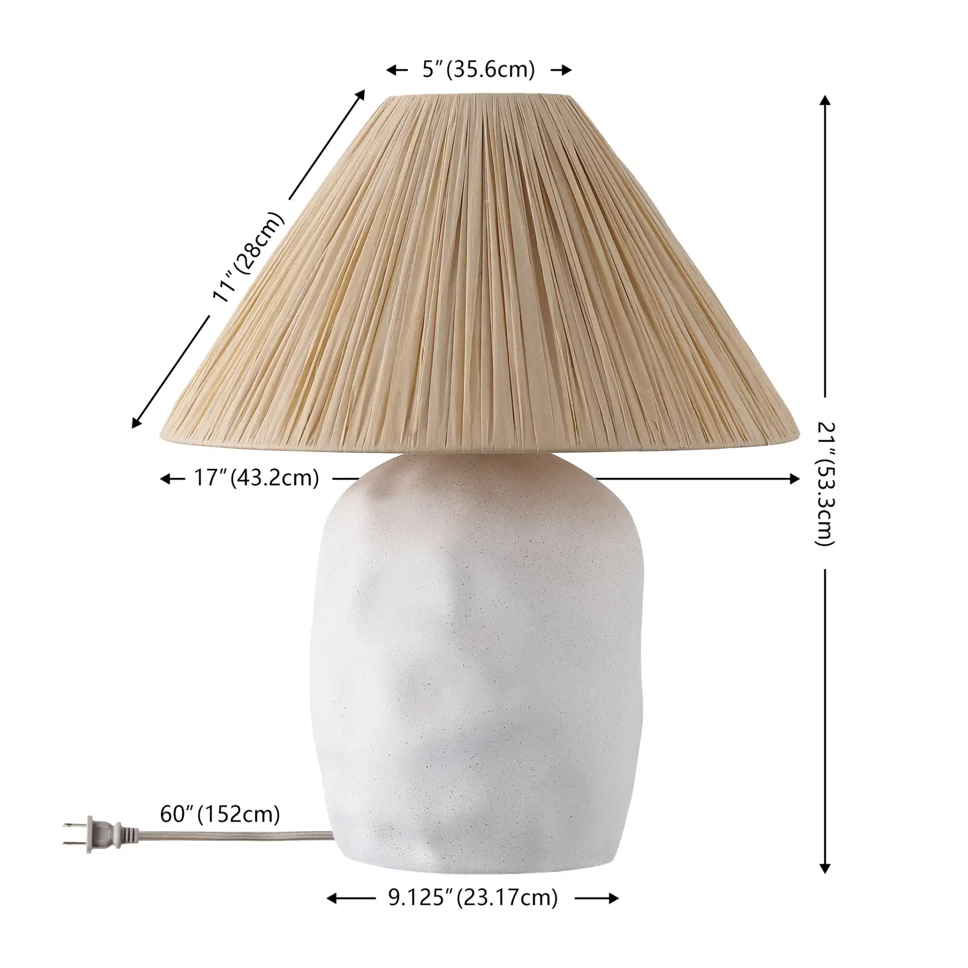 Leola Table Lamp in Cream / Natural, detail view