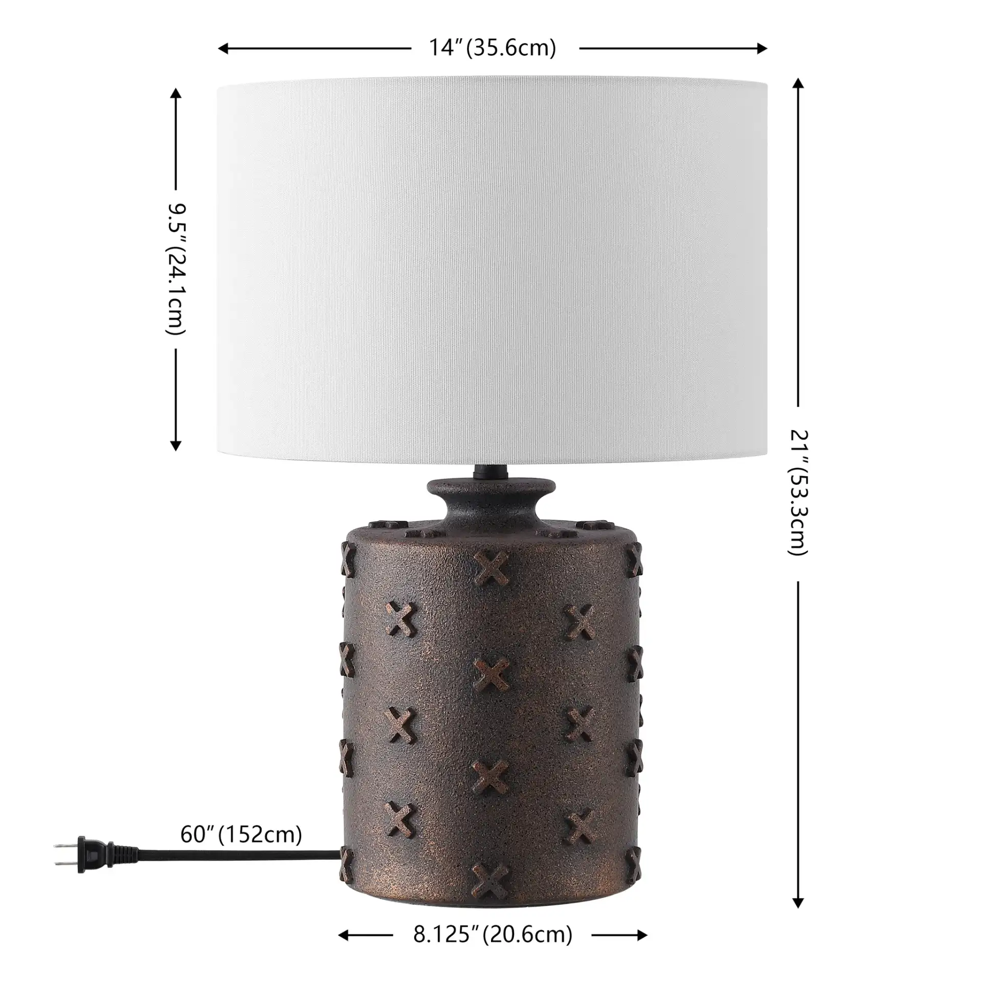 Ranae Table Lamp in Antique Brown, detail view