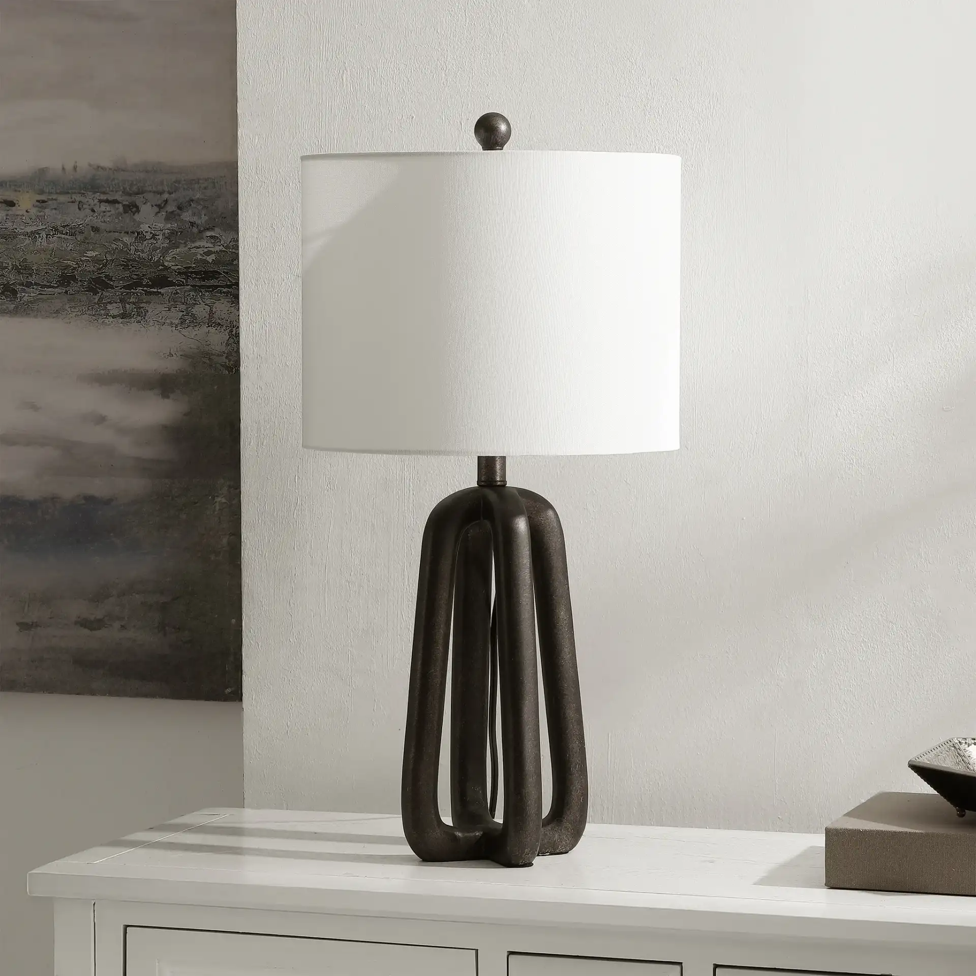 Anine Table Lamp in Black in a styled room