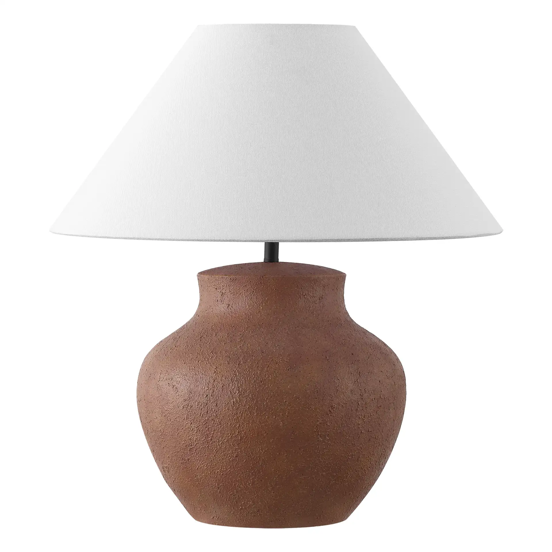 Clay Table Lamp in Brown, detail view