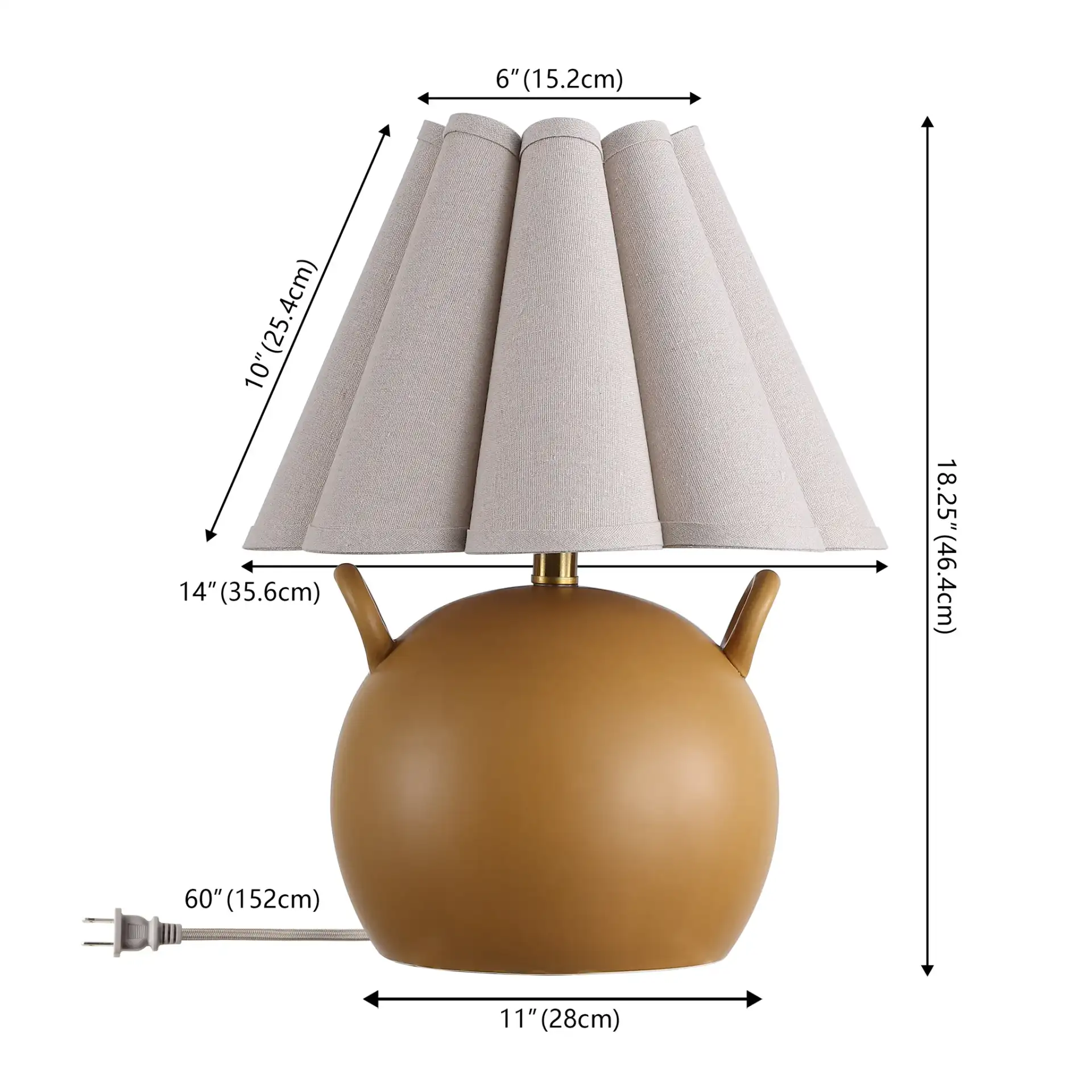 Demi Table Lamp in Brown, detail view
